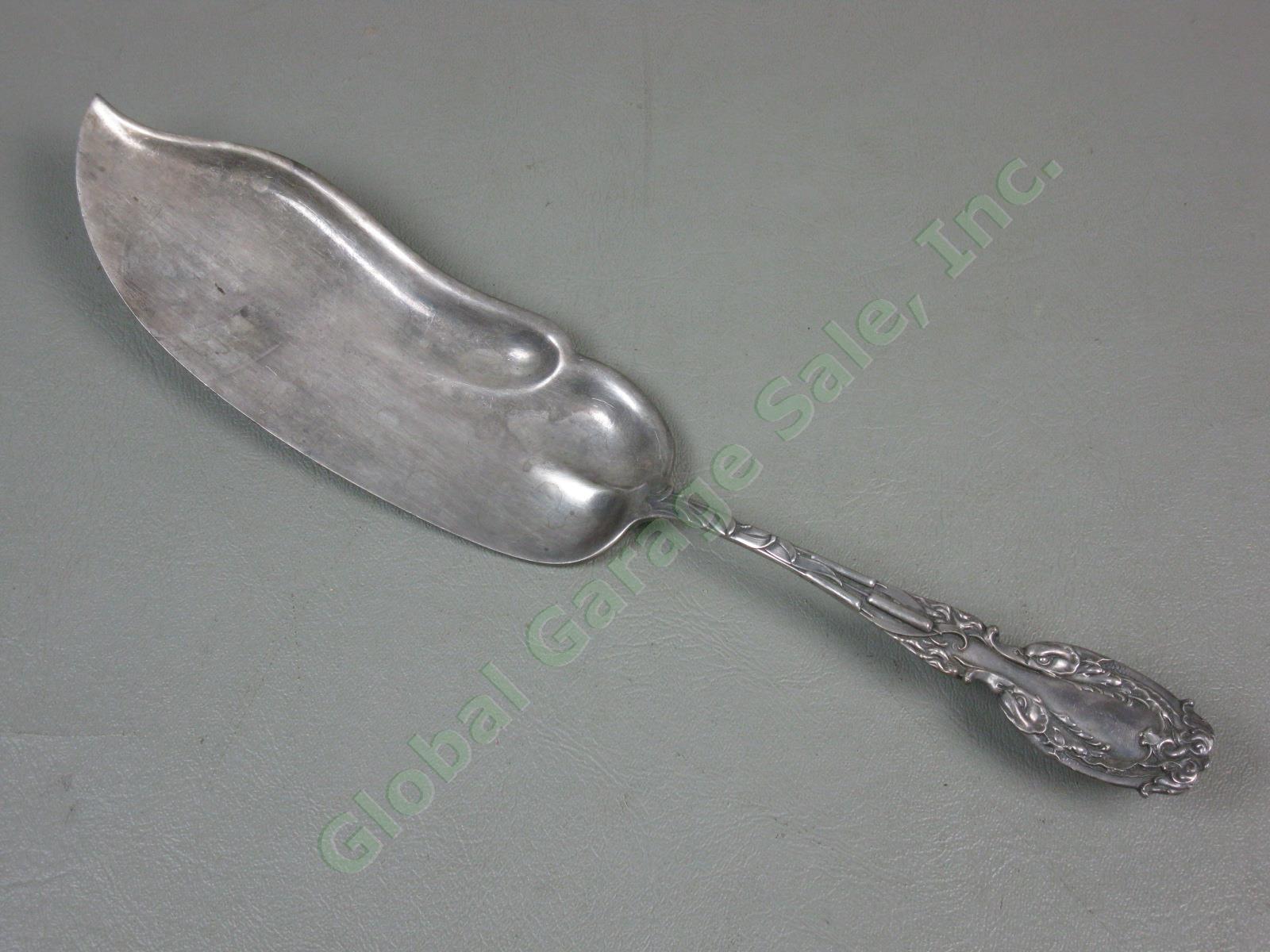 Vtg Antique Frank Whiting 11.5" Sterling Silver Cattail Dolphin Fish Server 140g