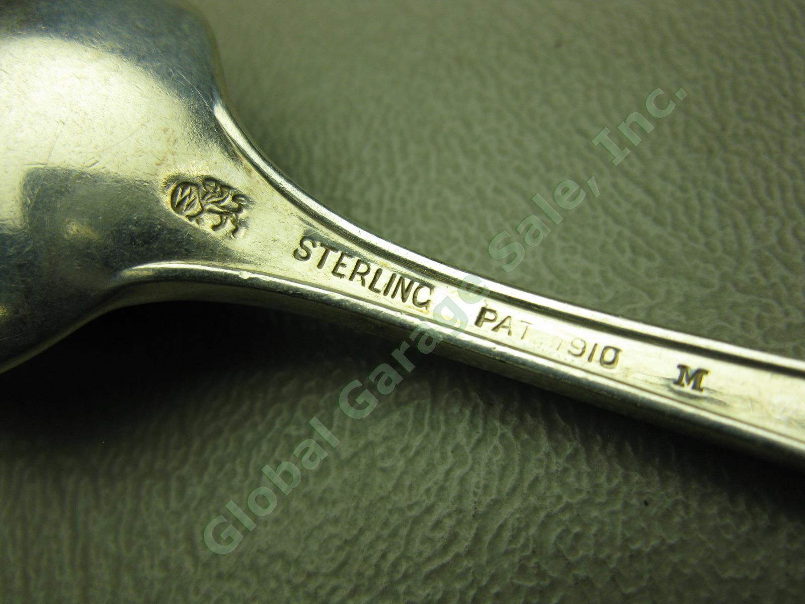 6 Vtg Antique Whiting Madam Morris 1909 Sterling Silver Teaspoon Set 119.7 Grams 3