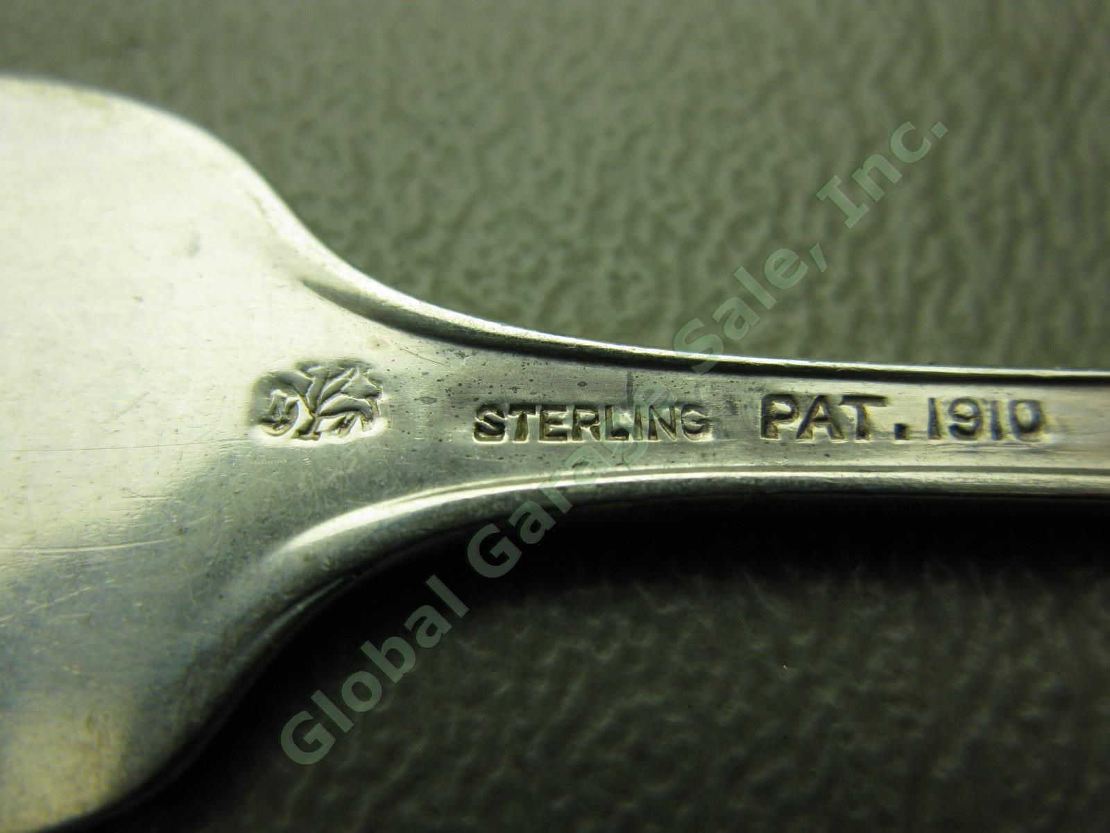 8 Vtg Antique Whiting Madam Morris 1909 Sterling Silver Butter Knife Set 159Gram 3