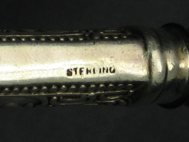 6 Antique Tiffany Sterling Silver Dinner Knives Set NR 5