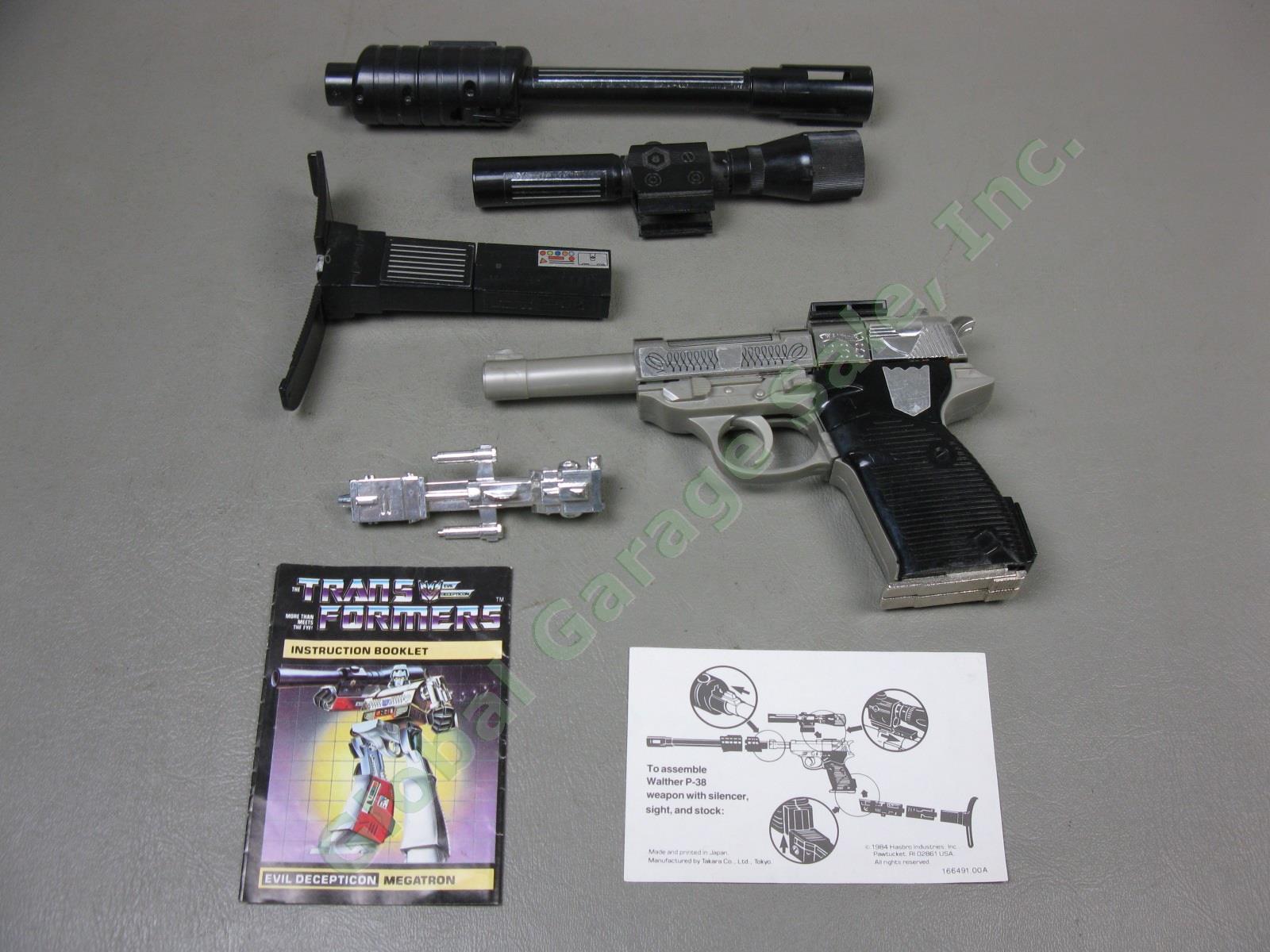 Vtg 1983 Hasbro Takara Tranformers G1 Megatron Decepticon Walther P-38 ~Complete