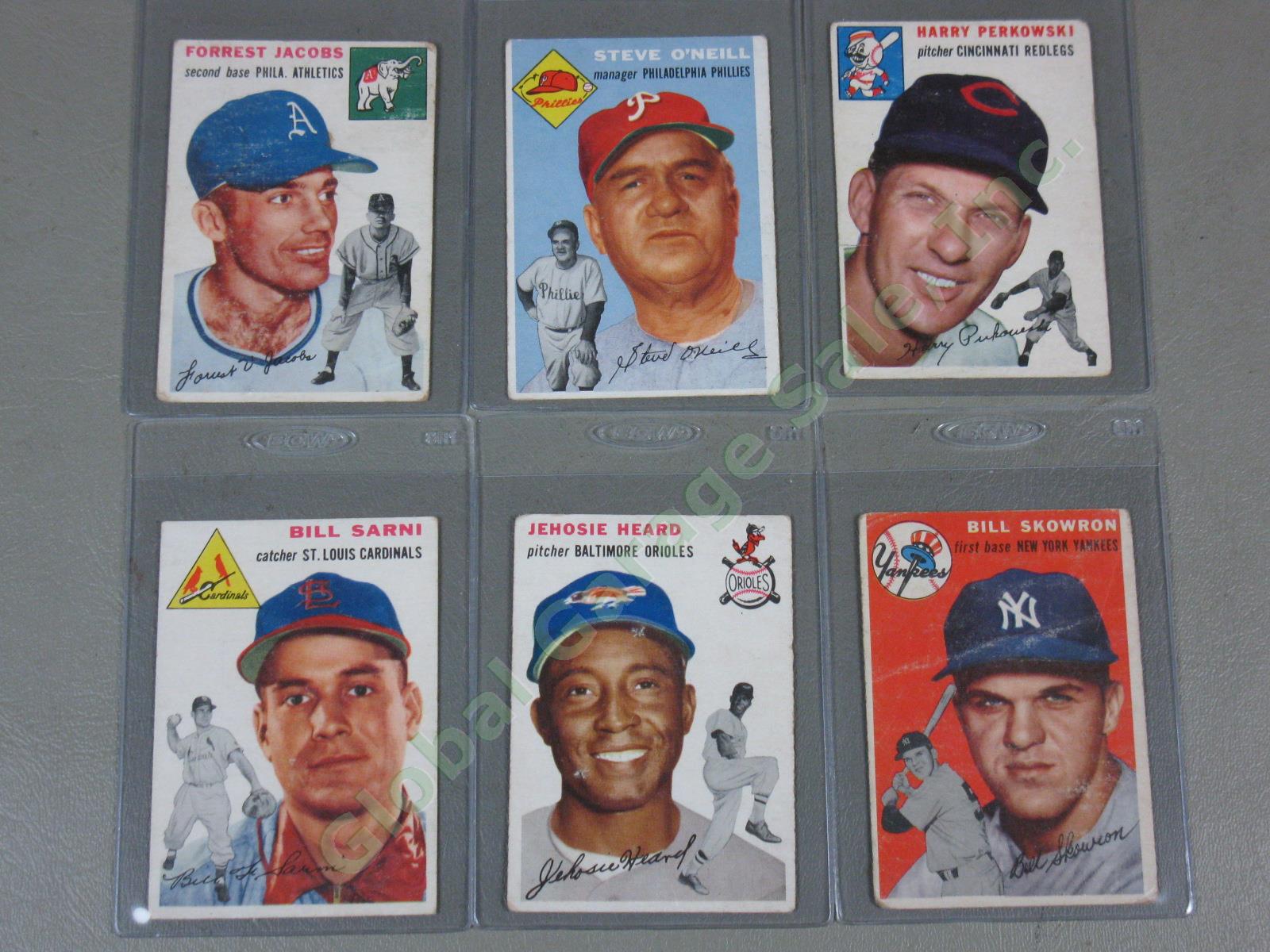45 Vtg 1954 Topps + Bowman Baseball Cards Lot Eddie Joost Jehosie Heard NO RES! 4
