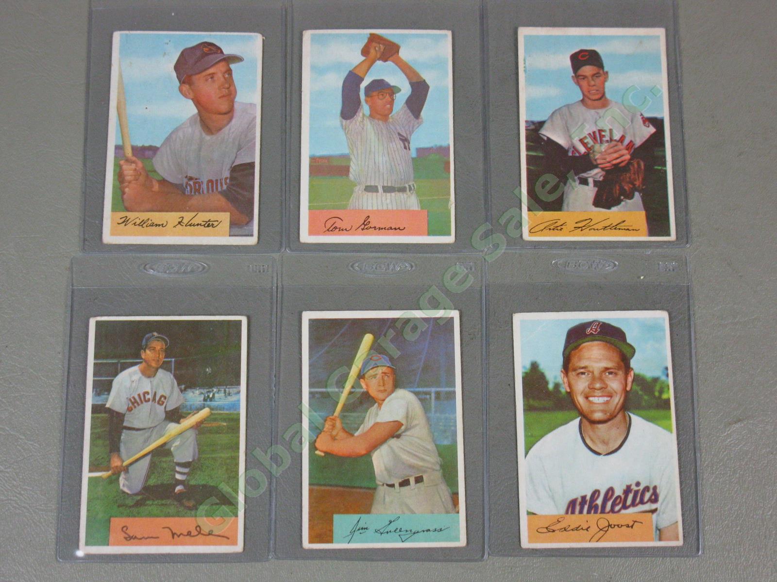 45 Vtg 1954 Topps + Bowman Baseball Cards Lot Eddie Joost Jehosie Heard NO RES! 6