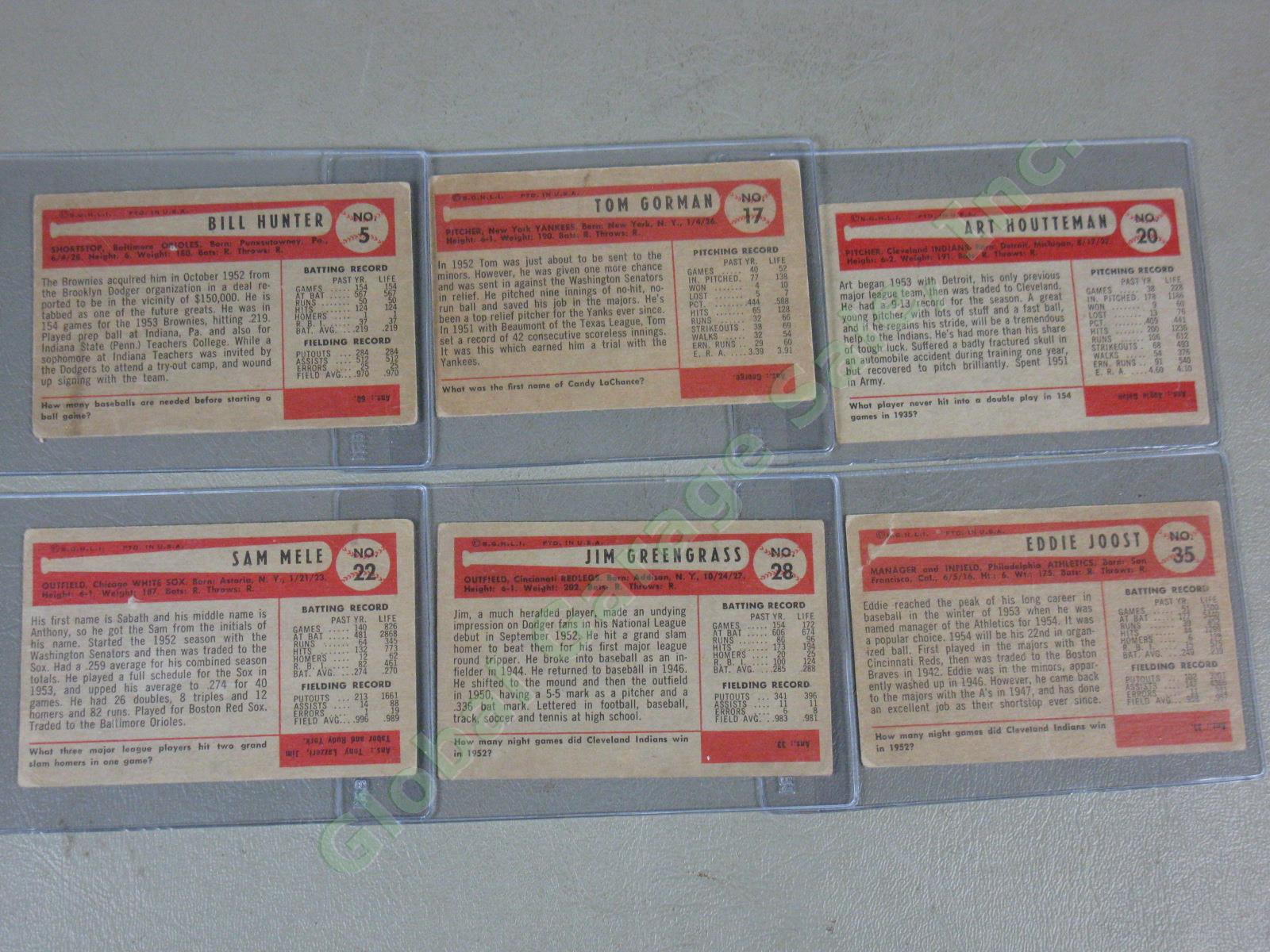 45 Vtg 1954 Topps + Bowman Baseball Cards Lot Eddie Joost Jehosie Heard NO RES! 7