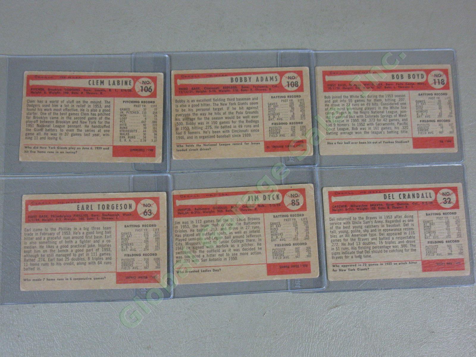 45 Vtg 1954 Topps + Bowman Baseball Cards Lot Eddie Joost Jehosie Heard NO RES! 9