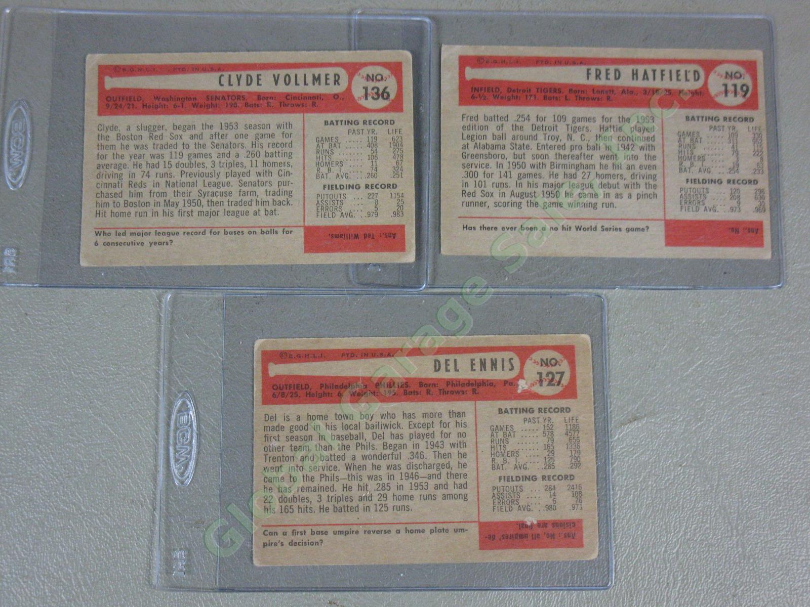 45 Vtg 1954 Topps + Bowman Baseball Cards Lot Eddie Joost Jehosie Heard NO RES! 11