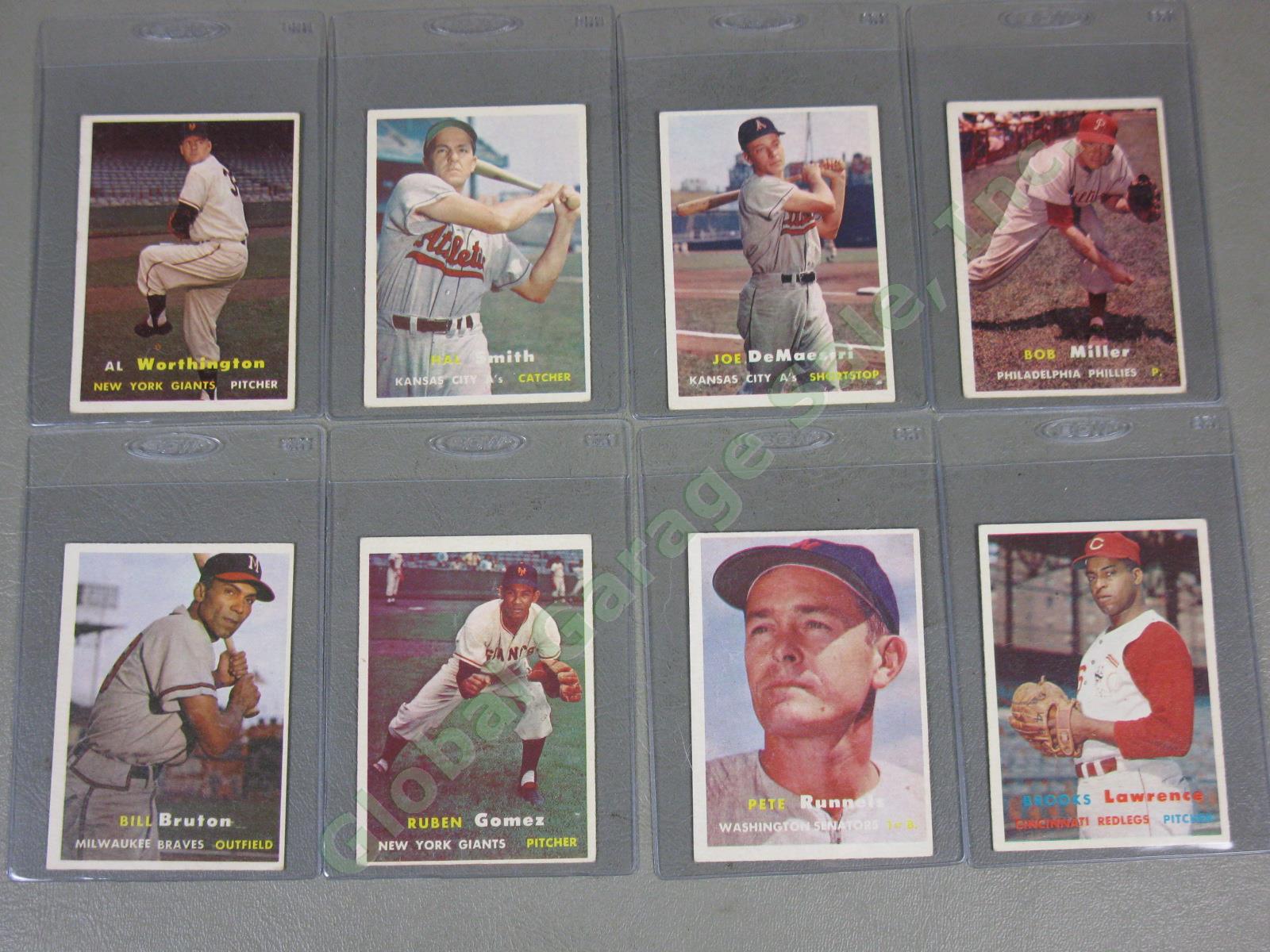 141 Vtg Topps 1957 Baseball Card Lot Vic Wertz Mickey Vernon Pizarro NO DUPES! 2
