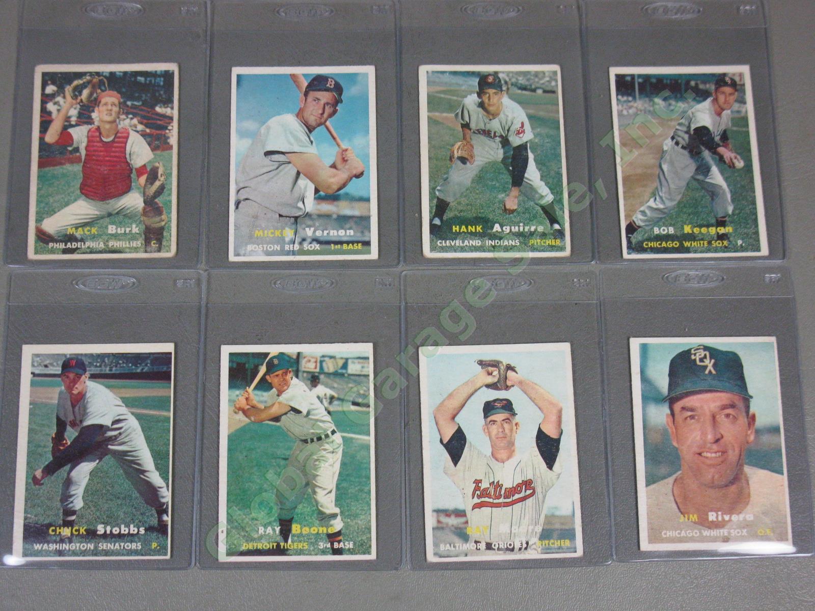 141 Vtg Topps 1957 Baseball Card Lot Vic Wertz Mickey Vernon Pizarro NO DUPES! 4