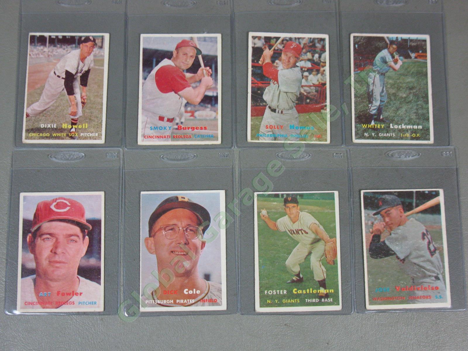 141 Vtg Topps 1957 Baseball Card Lot Vic Wertz Mickey Vernon Pizarro NO DUPES! 10