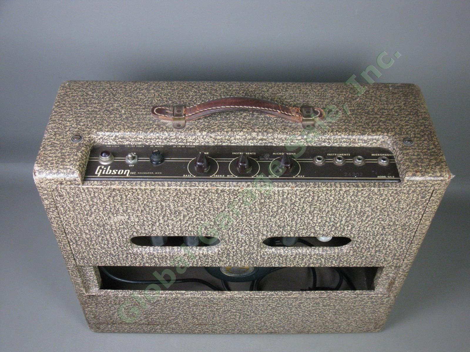 Rare Vtg 1950s Gibson GA-6 Tube Guitar Amp Amplifier Just Restored! New Parts! 5