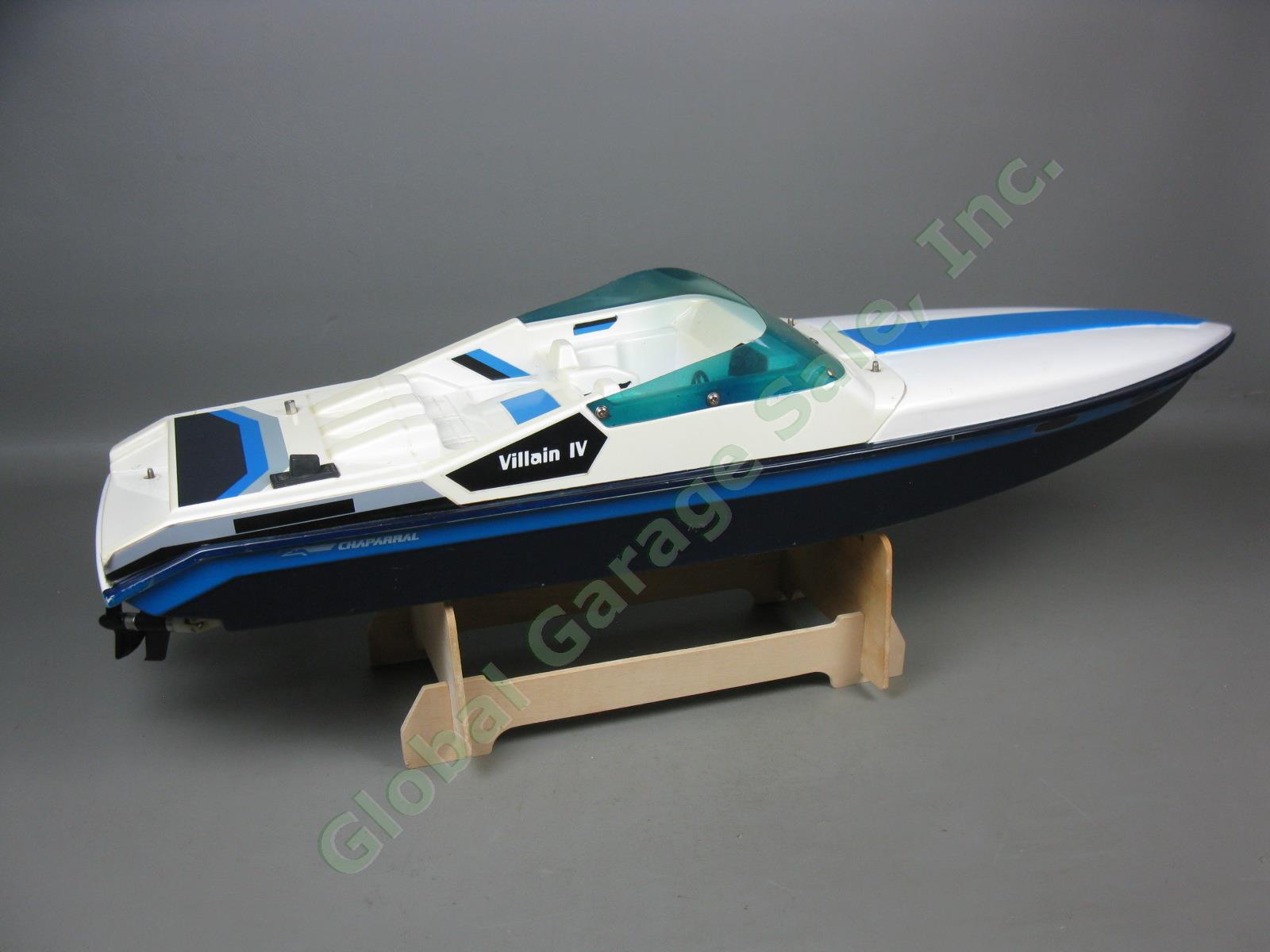 Vtg 1989 Traxxas Chapparal Villain IV 1/12 Dual Twin Motor RC Boat #1508 1