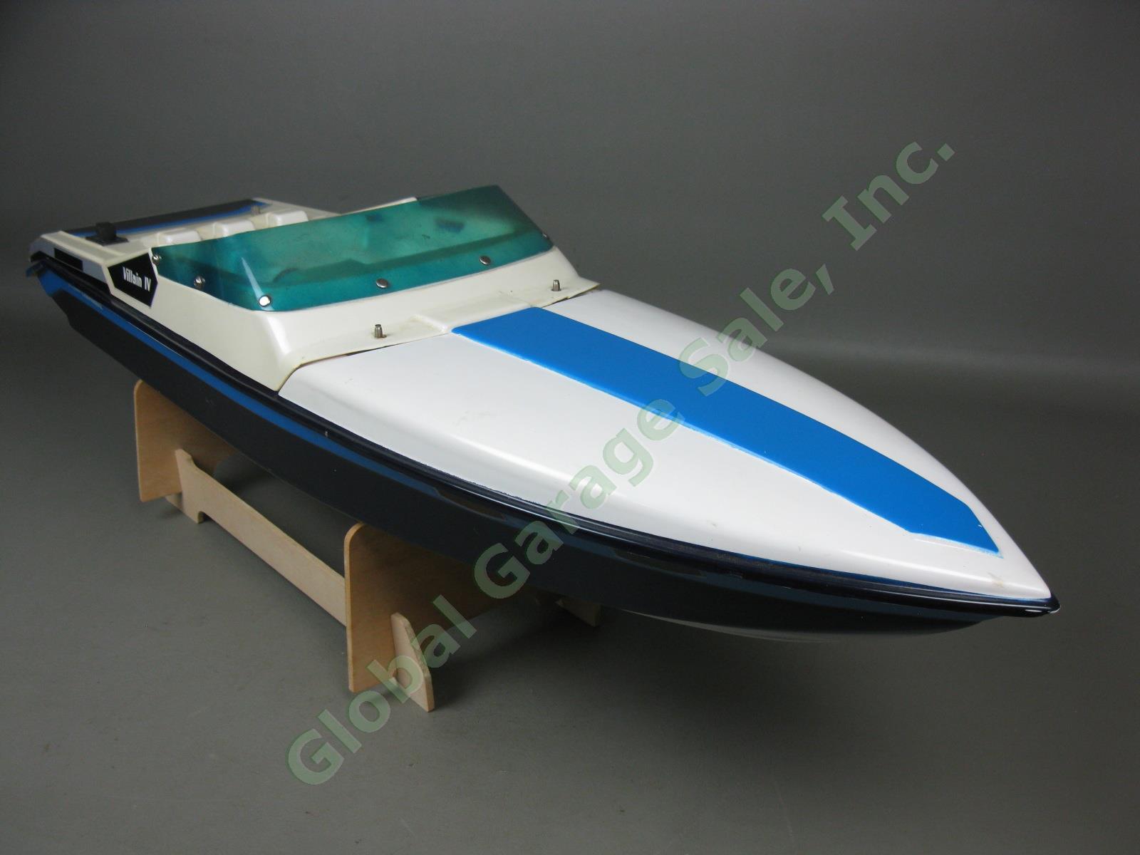 Vtg 1989 Traxxas Chapparal Villain IV 1/12 Dual Twin Motor RC Boat #1508 2