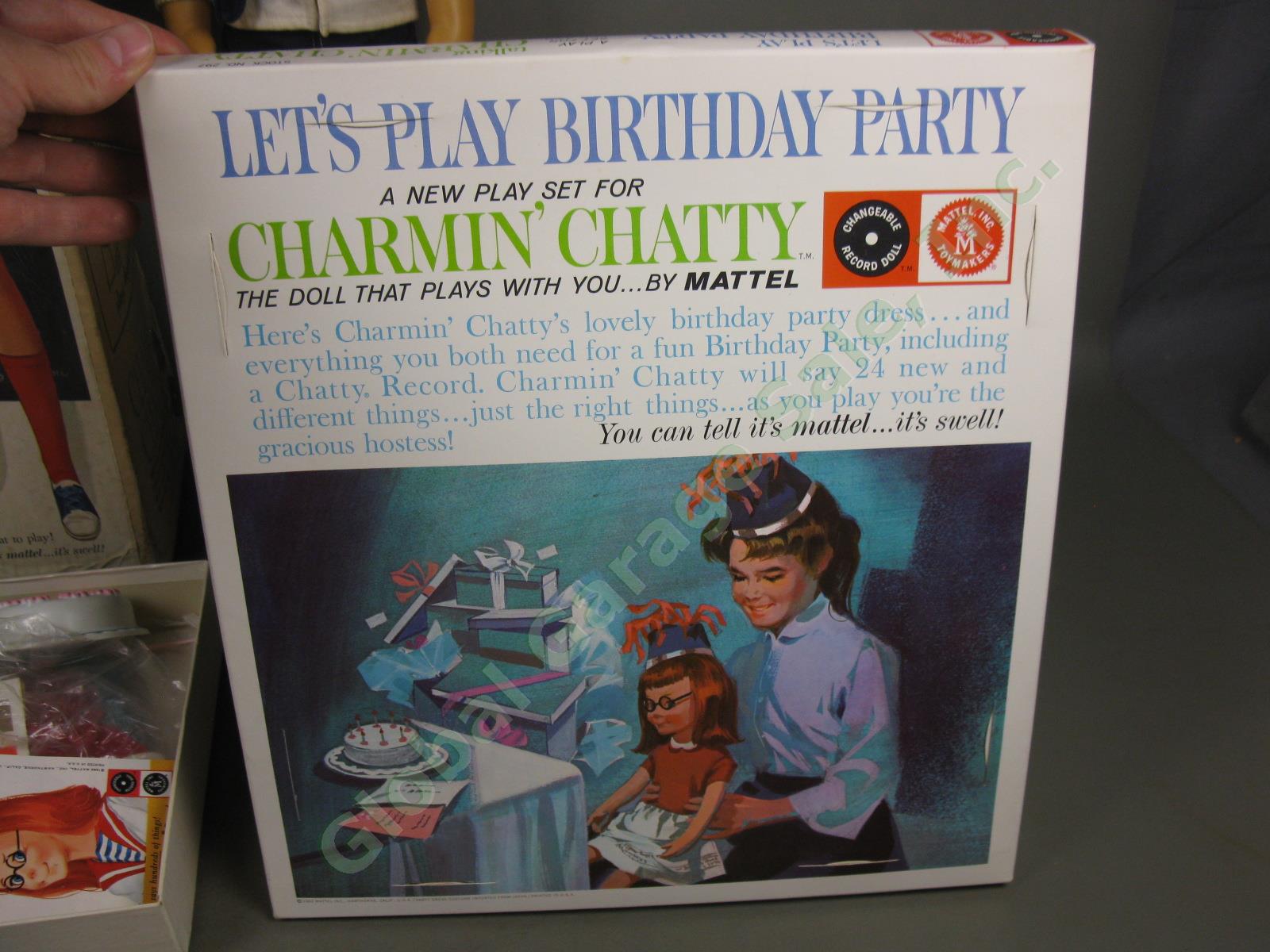Vtg 1961 Mattel Talking Charmin Chatty Cathy 24" Doll +Box 7 Records Outfits Lot 3