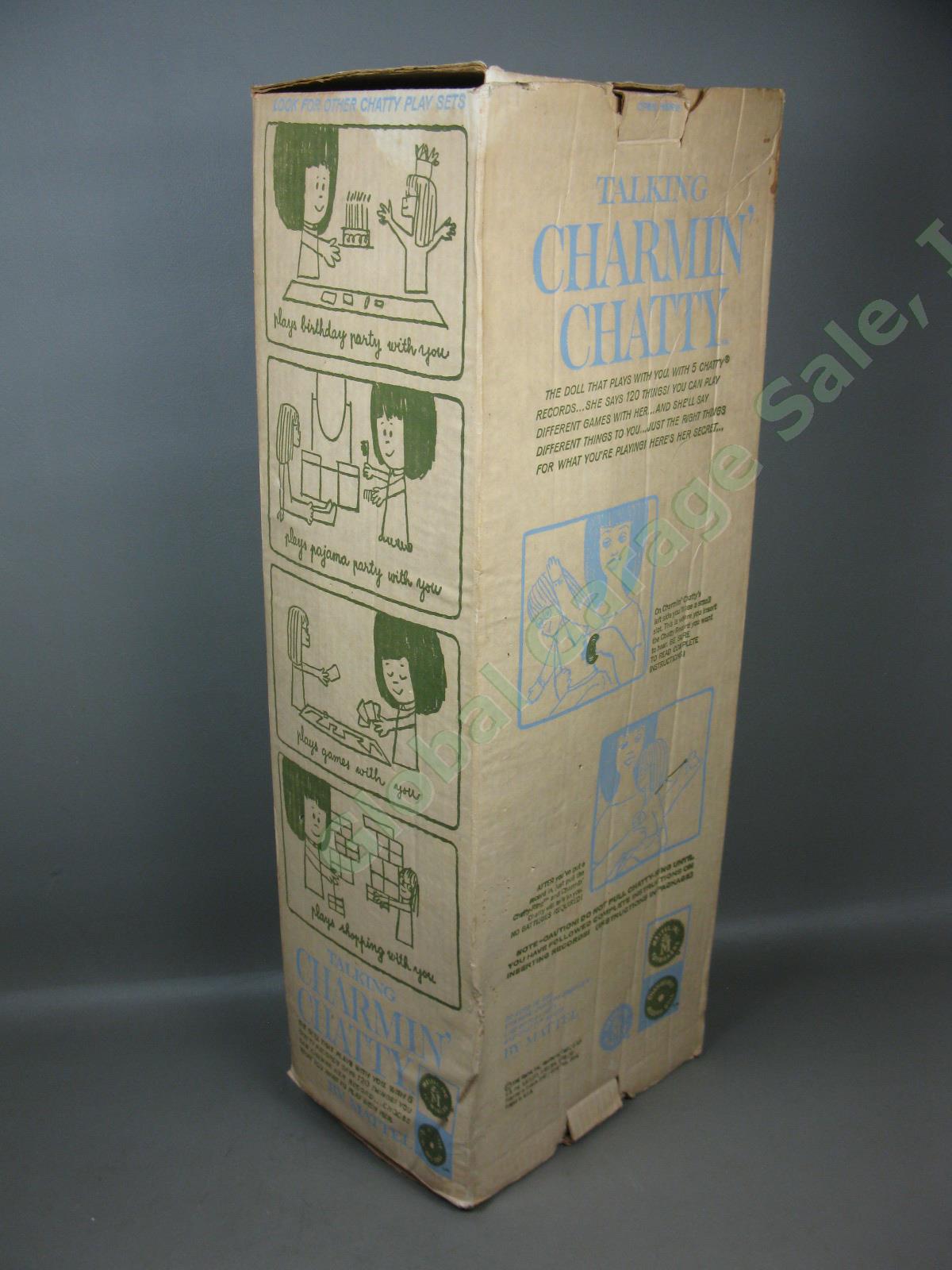 Vtg 1961 Mattel Talking Charmin Chatty Cathy 24" Doll +Box 7 Records Outfits Lot 14