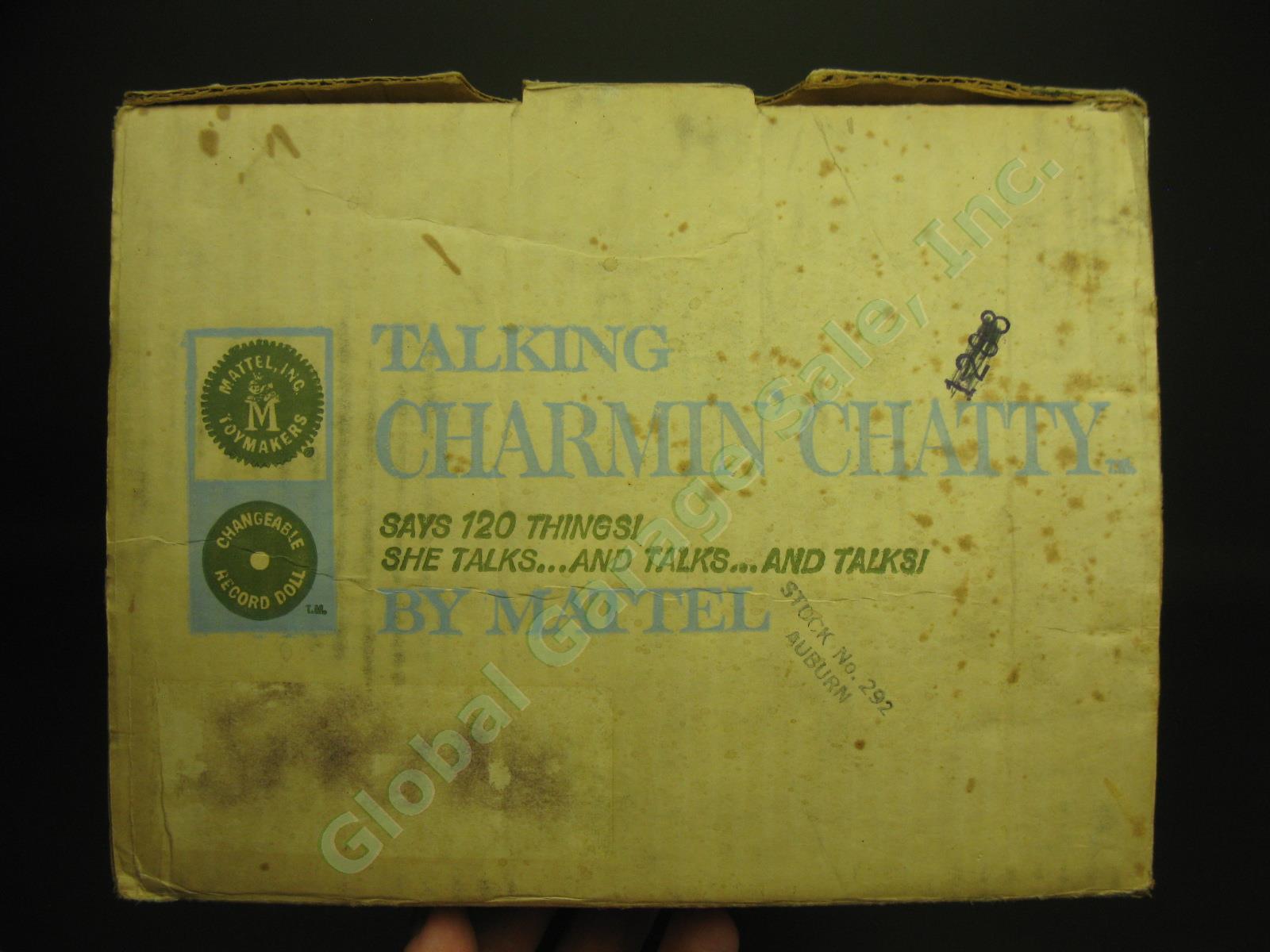 Vtg 1961 Mattel Talking Charmin Chatty Cathy 24" Doll +Box 7 Records Outfits Lot 16