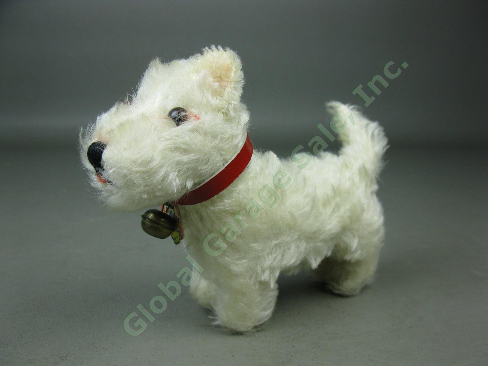 Vtg Steiff Original Miniature Mohair Sealyham Terrier Dog W/ Tag Bell Germany NR 1