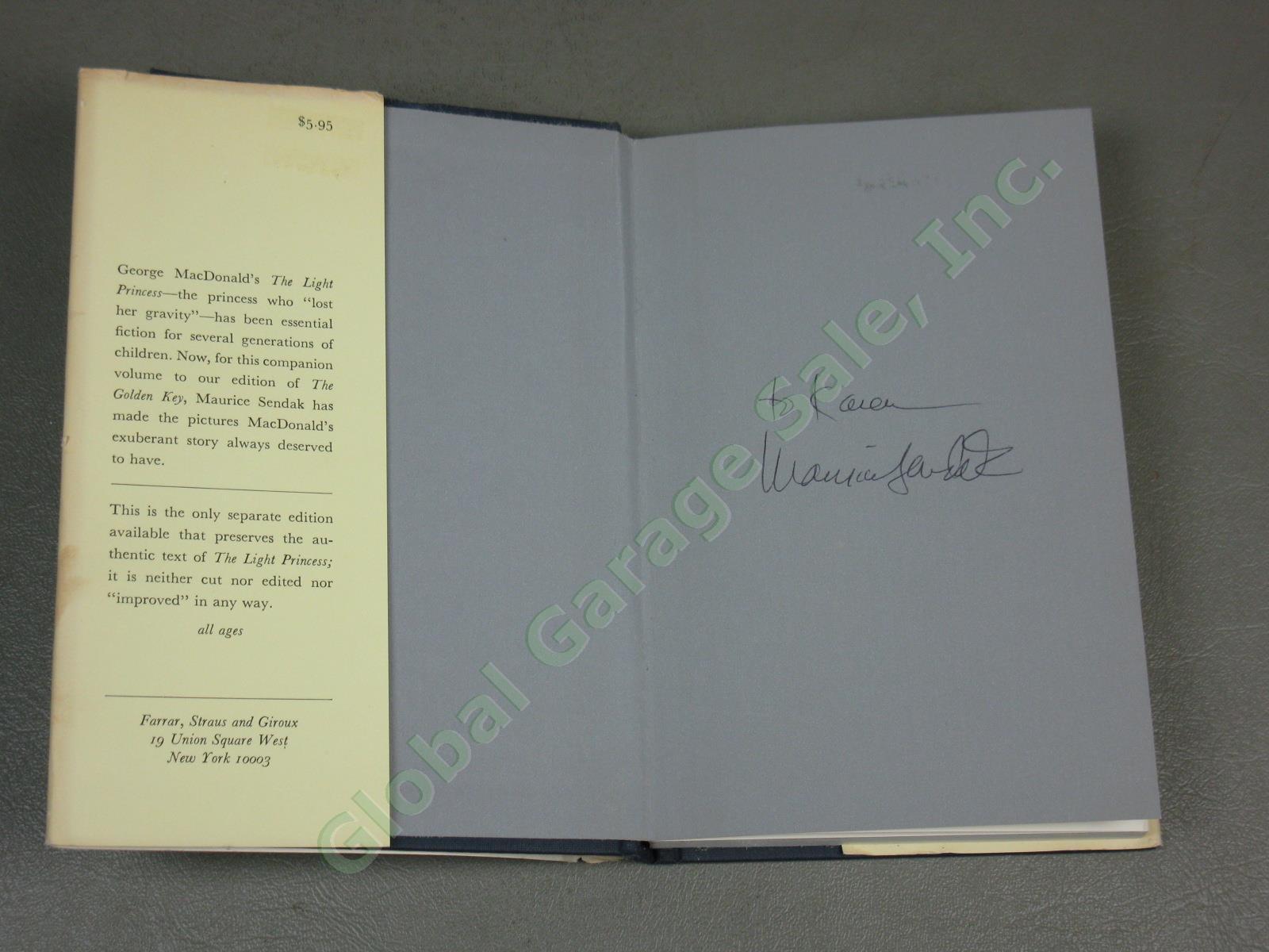 2 Vtg Maurice Sendak Signed Illustrated Books 1970s Light Princess Golden Key NR 13
