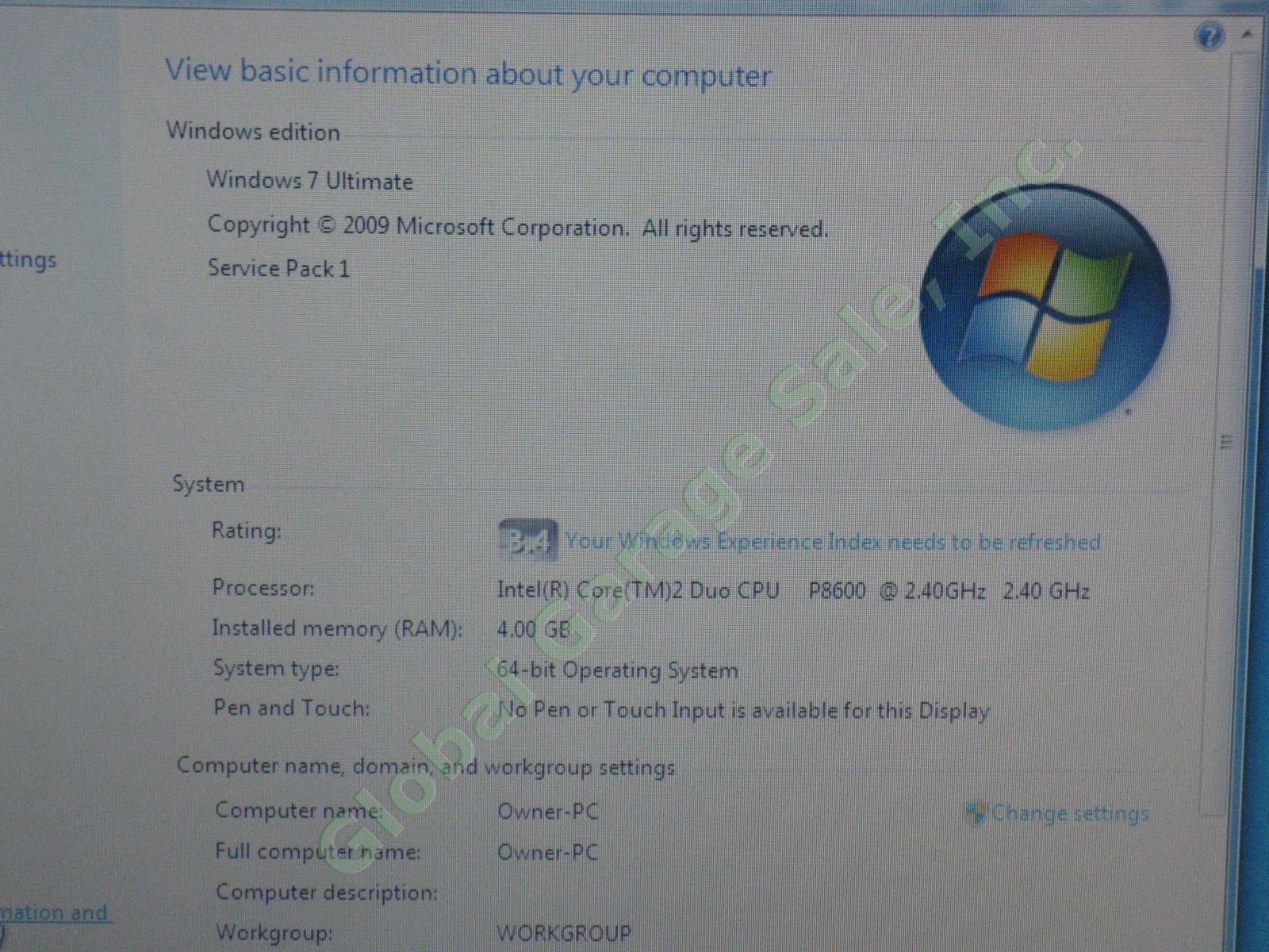 HP 6530b Laptop Computer Intel Core 2 Duo 2.40GHz 4GB 160GB Windows 7 Ultimate 1