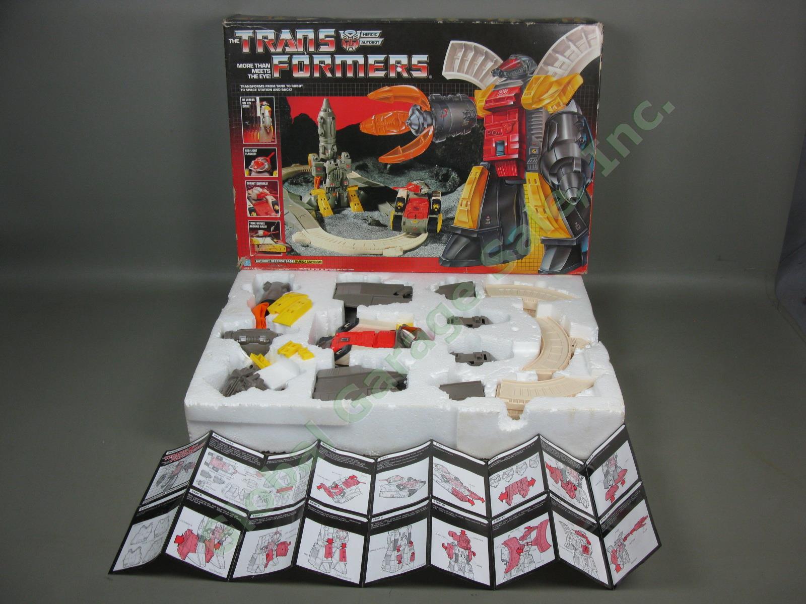 Vtg 1985 Hasbro Transformers G1 Omega Supreme Autobot Tank +Box Almost Complete!