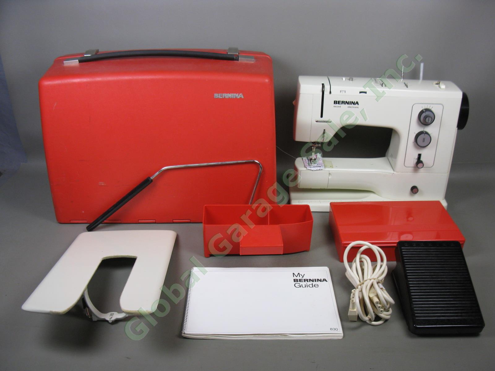 Bernina 830 Record Sewing Machine +Foot Pedal Case Accessories Lot Just Serviced