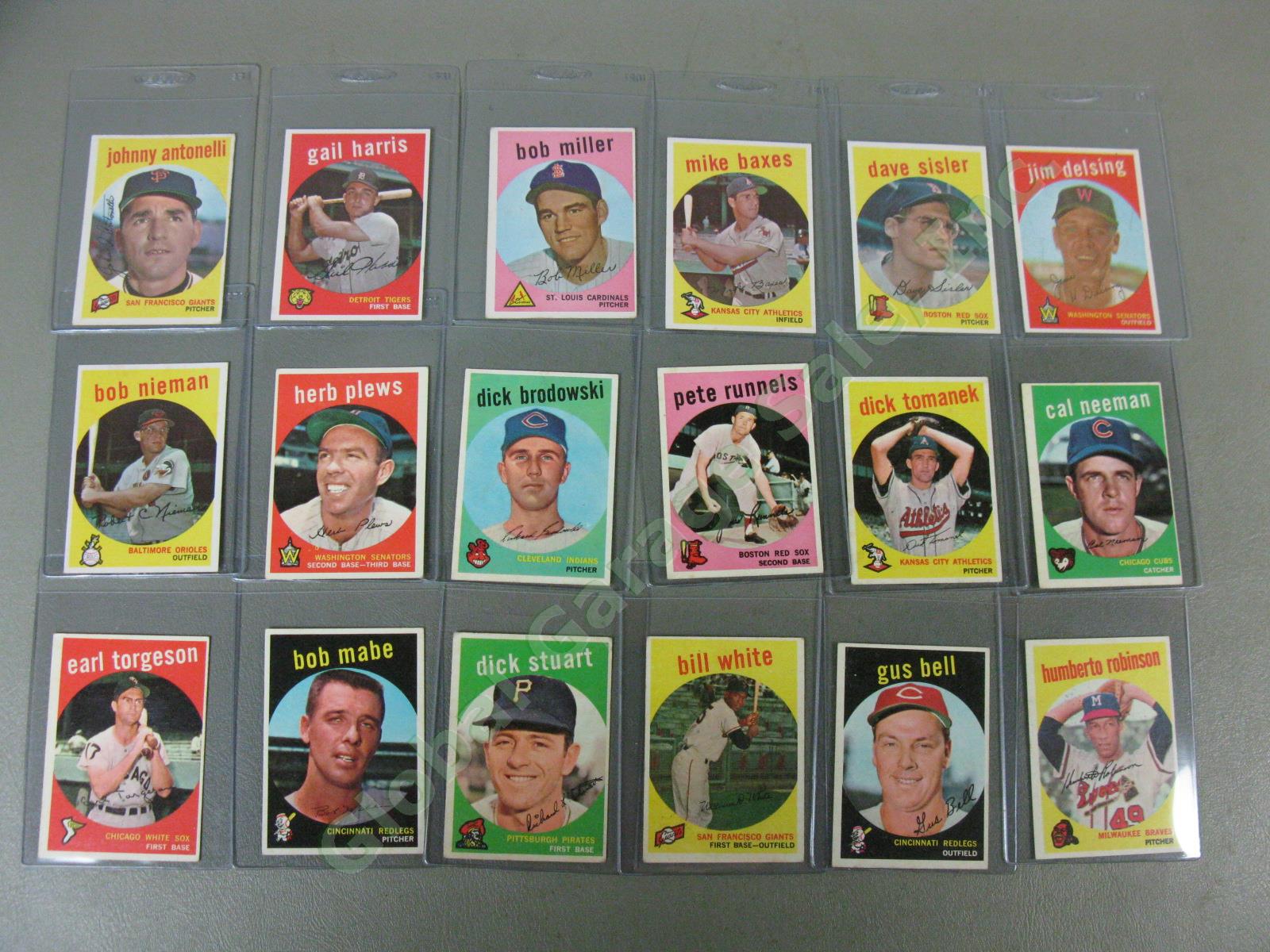 175 Vtg 1959 Topps Baseball Card Lot Robin Roberts Billy Pierce Whitey Herzog NR 12