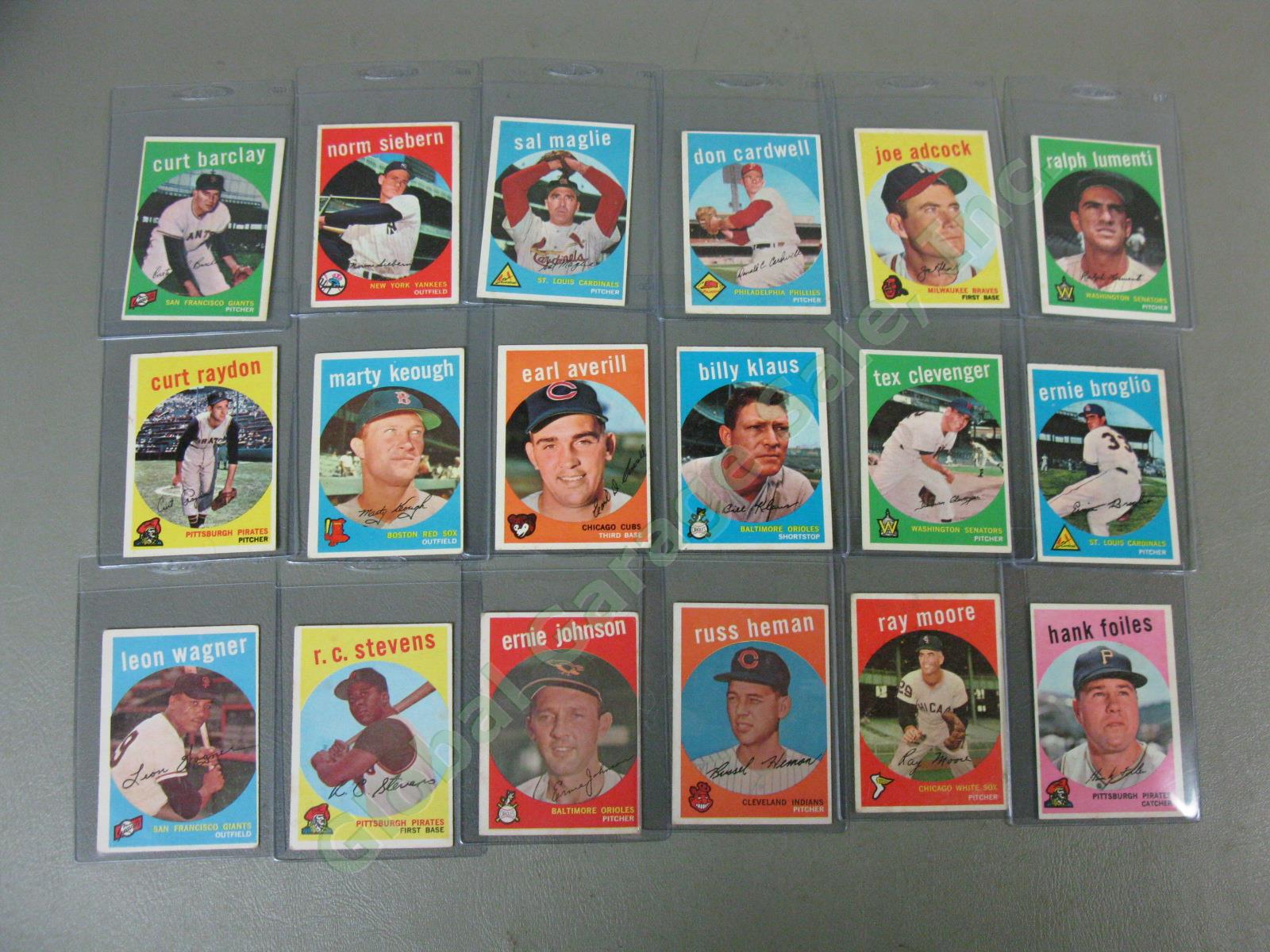 175 Vtg 1959 Topps Baseball Card Lot Robin Roberts Billy Pierce Whitey Herzog NR 13