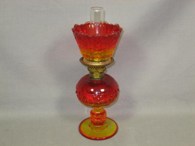 3 Antique Miniature Depression Glass Oil Lamps Milk NR 4