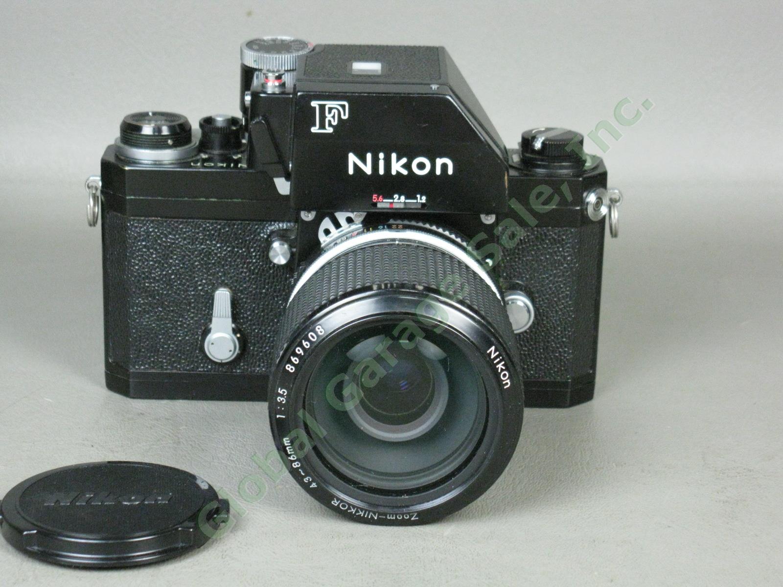 Nikon F 35mm Camera FTn Finder + Nikkor 43-86mm f/3.5 + H 50mm Auto 1:2 Lens Lot 1