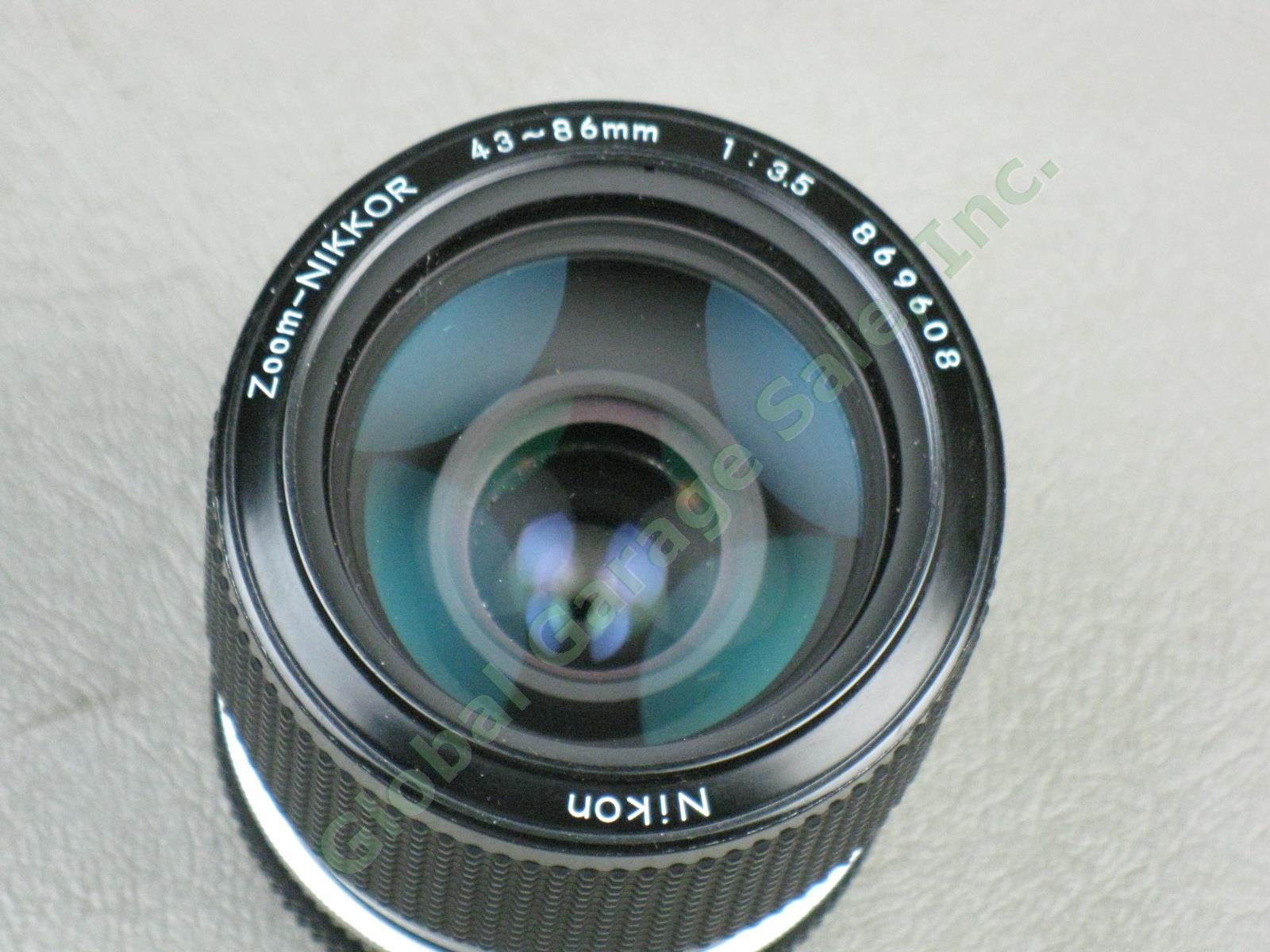 Nikon F 35mm Camera FTn Finder + Nikkor 43-86mm f/3.5 + H 50mm Auto 1:2 Lens Lot 9