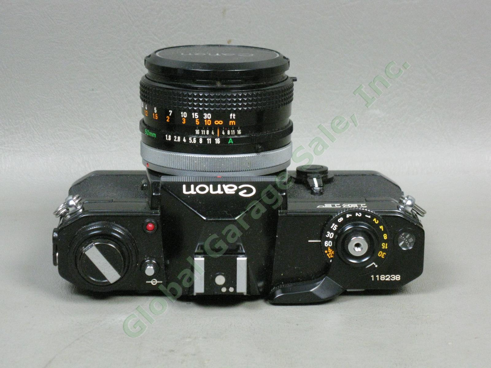 Canon EF 35mm SLR Camera + FD 50mm 1:1.8 + 135mm 1:2.5 SC Telephoto Lens Lot NR! 5