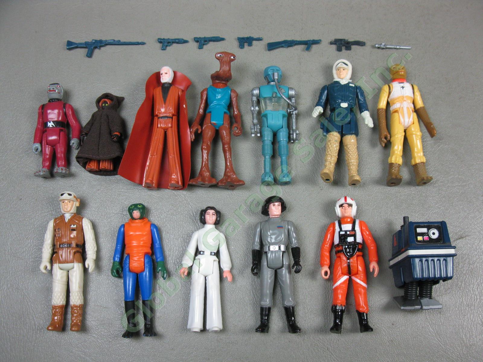 25 Vtg Star Wars Action Figure Lot +Case 1977-1980 Darth Luke Obi-Wan GMFGI LFL+ 1