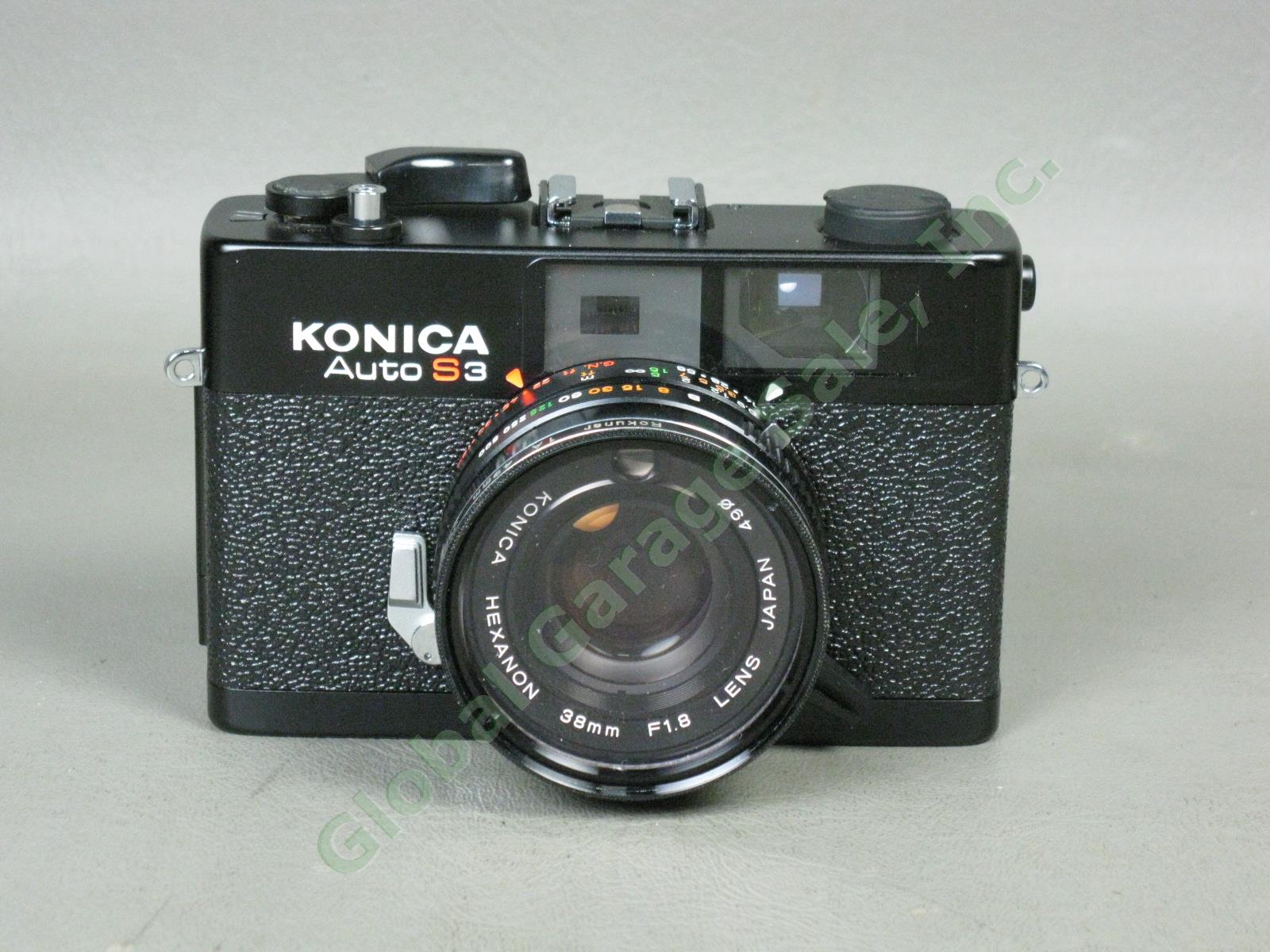 Konica Auto S3 Rangefinder 35mm Camera Hexanon 38mm f/1.8 Lens + X-20 Flash NR! 1