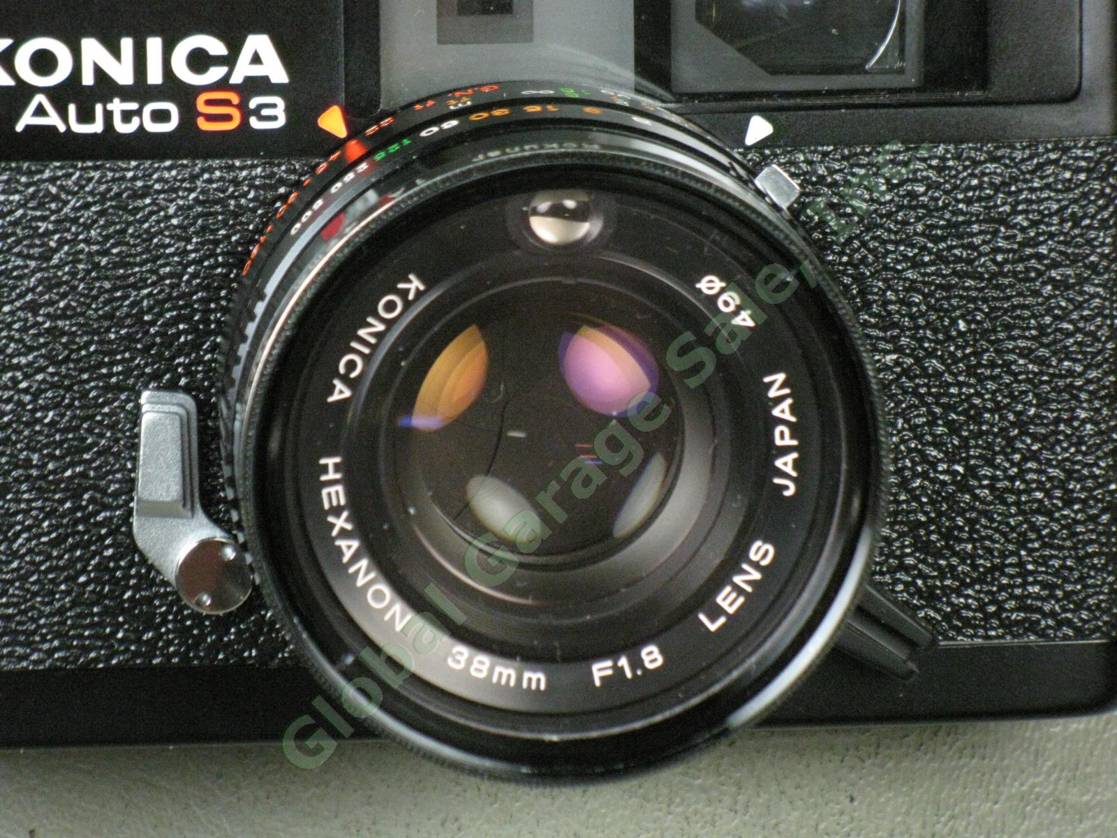 Konica Auto S3 Rangefinder 35mm Camera Hexanon 38mm f/1.8 Lens + X-20 Flash NR! 14