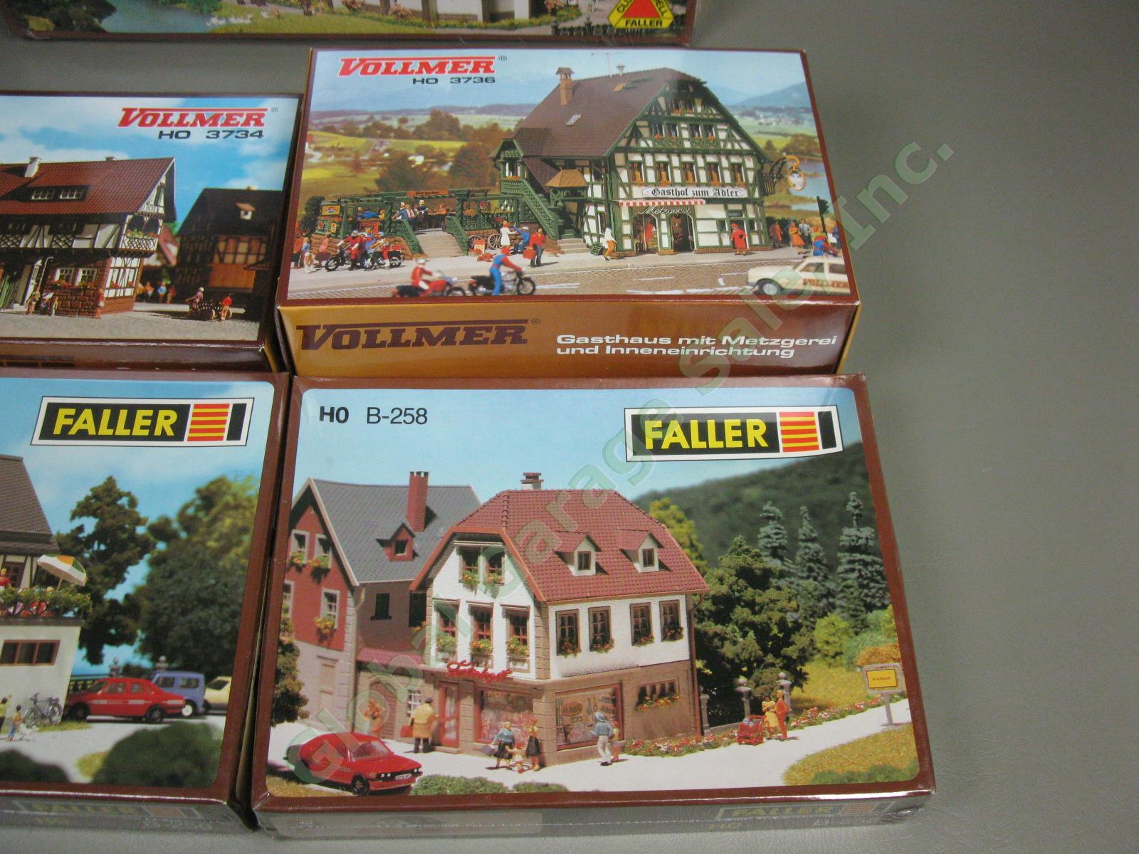 5 NEW Faller Vollmer HO Model Train Building Kit Set Lot 3734 3736 B-256 258 351 2