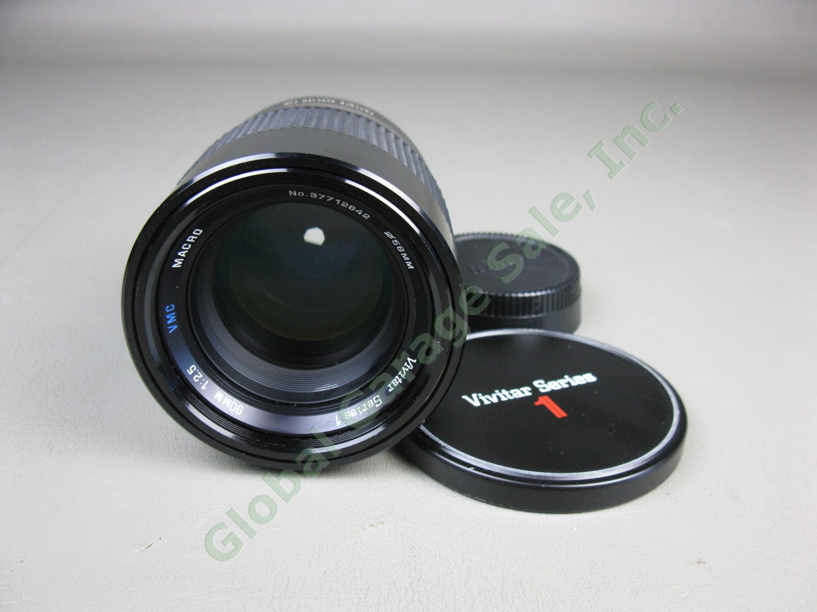 Vivitar Series 1 90mm 1:2.5 VMC Macro Camera Lens 37712642 +Front Cap Nikon Rear