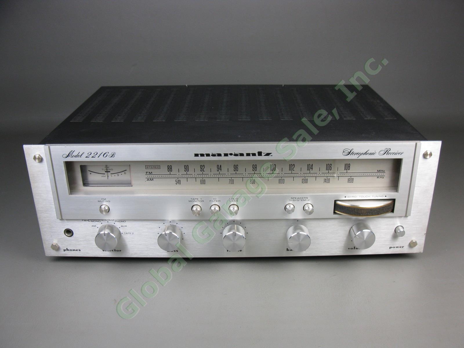 Vtg 1970s Marantz Model 2216B AM/FM Stereo Receiver WORKS! W/ LED Lights Upgrade