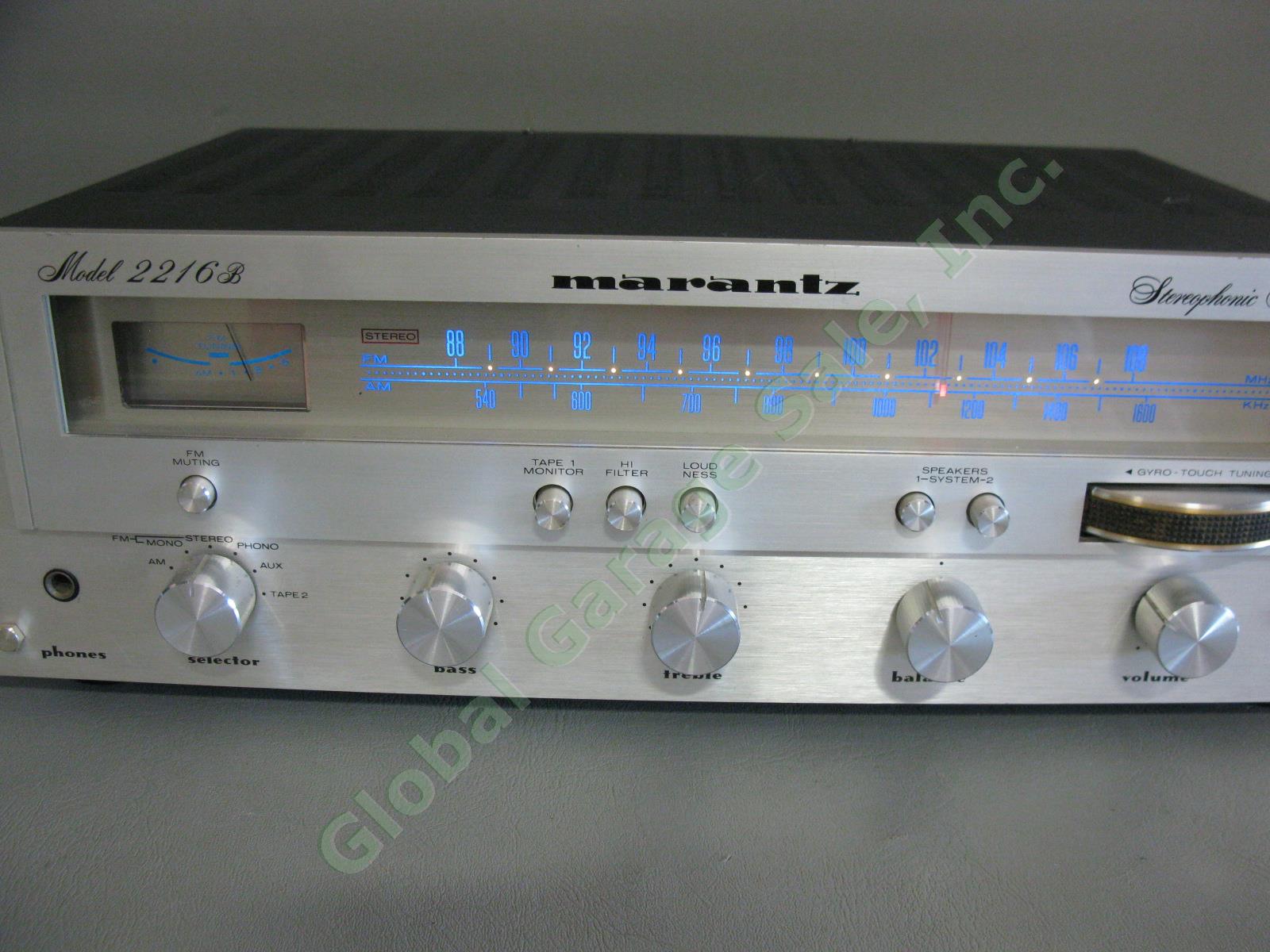 Vtg 1970s Marantz Model 2216B AM/FM Stereo Receiver WORKS! W/ LED Lights Upgrade 1