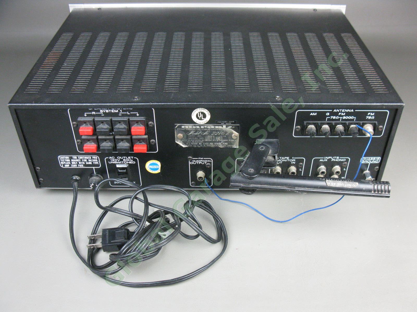 Vtg 1970s Marantz Model 2216B AM/FM Stereo Receiver WORKS! W/ LED Lights Upgrade 4