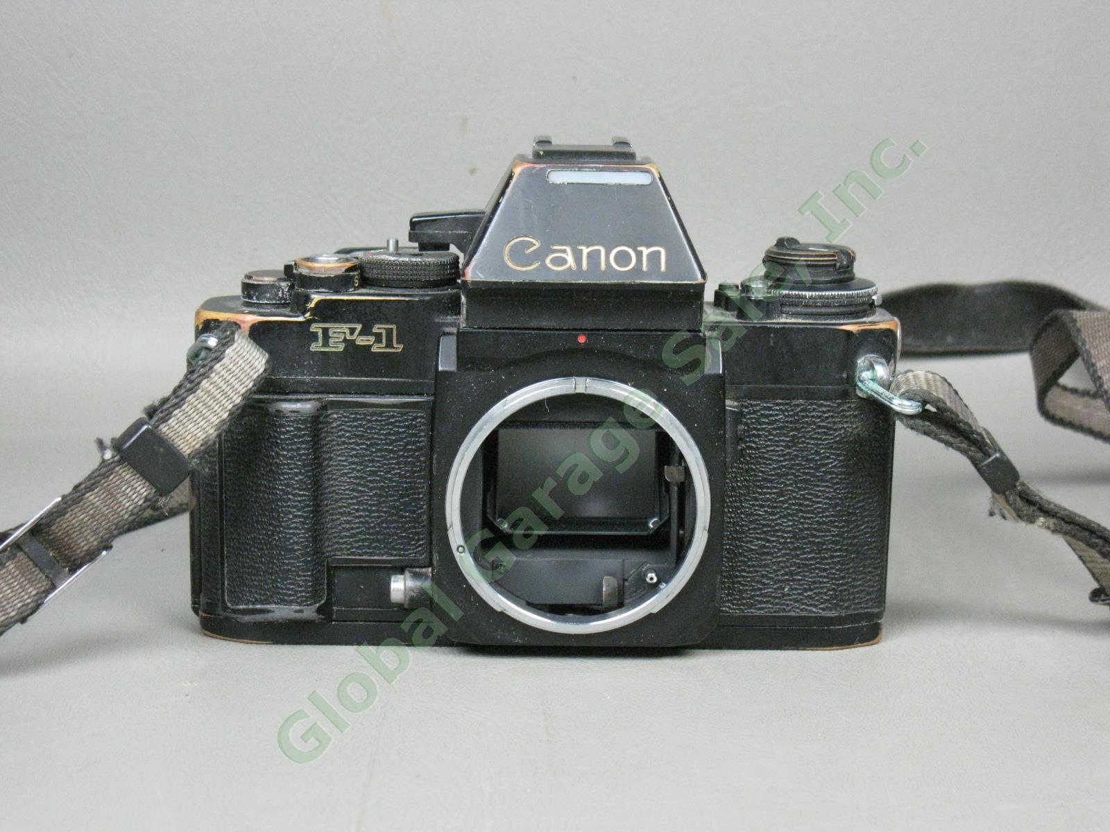 Vtg 1970s Canon F-1 35mm SLR Film Camera FD 35-105mm 1:3.5-4.5 Zoom Lens As-Is 6