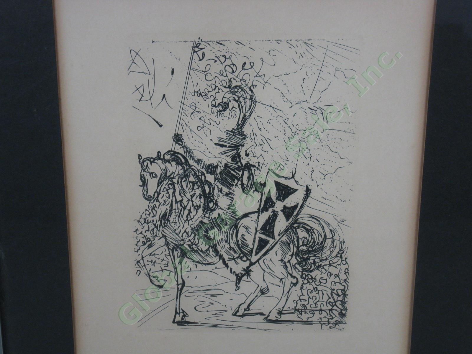 Vtg Original Salvador Dali El Cid Collectors Guild Framed Etching W/ COA +Extras 1