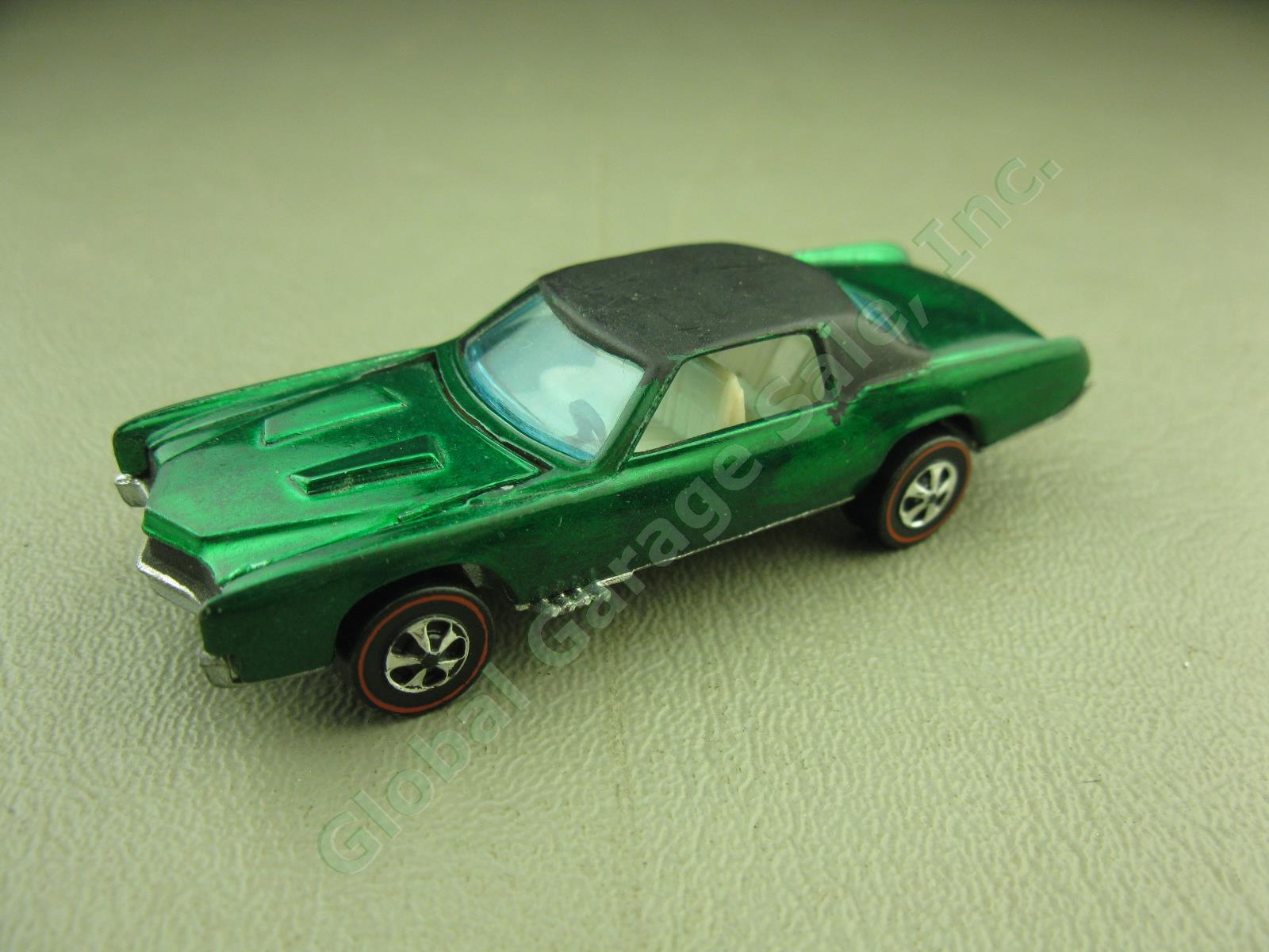 Vtg Mattel HotWheels Redline 1967 Custom Eldorado Green Hong Kong HK Diecast Car