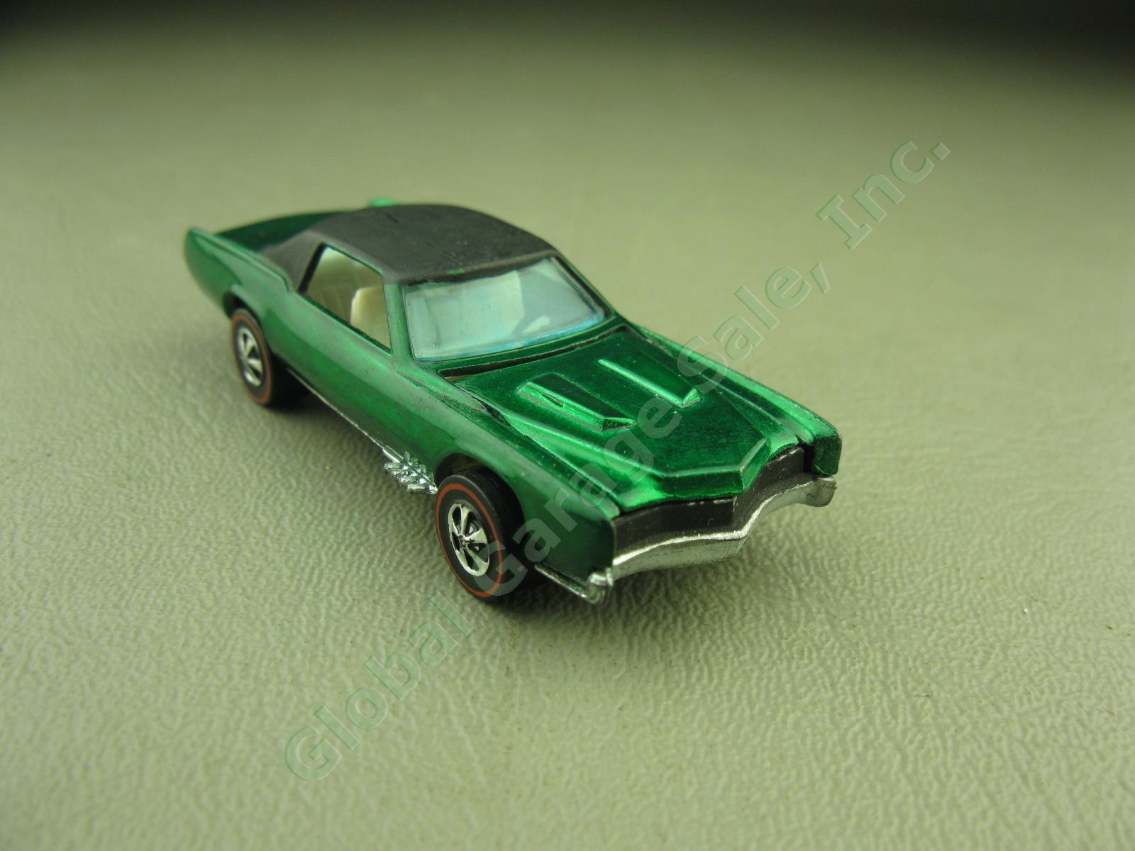 Vtg Mattel HotWheels Redline 1967 Custom Eldorado Green Hong Kong HK Diecast Car 1