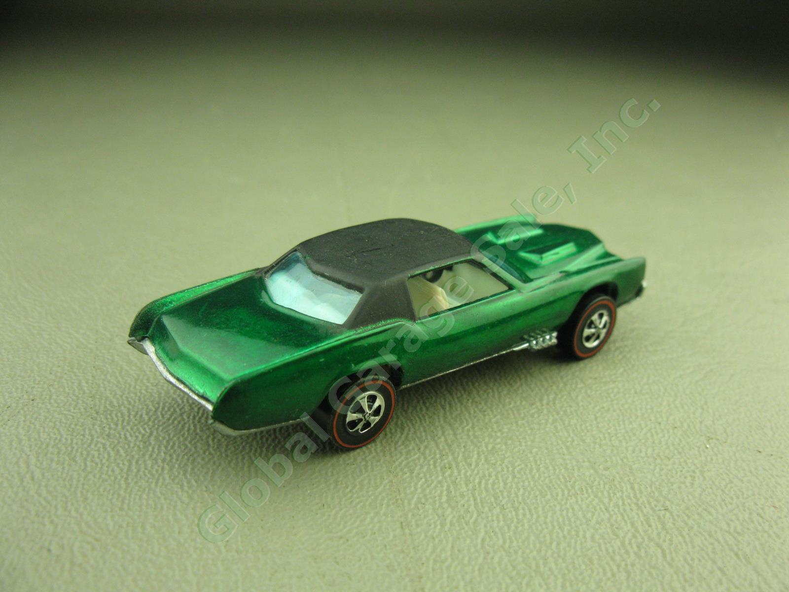Vtg Mattel HotWheels Redline 1967 Custom Eldorado Green Hong Kong HK Diecast Car 2