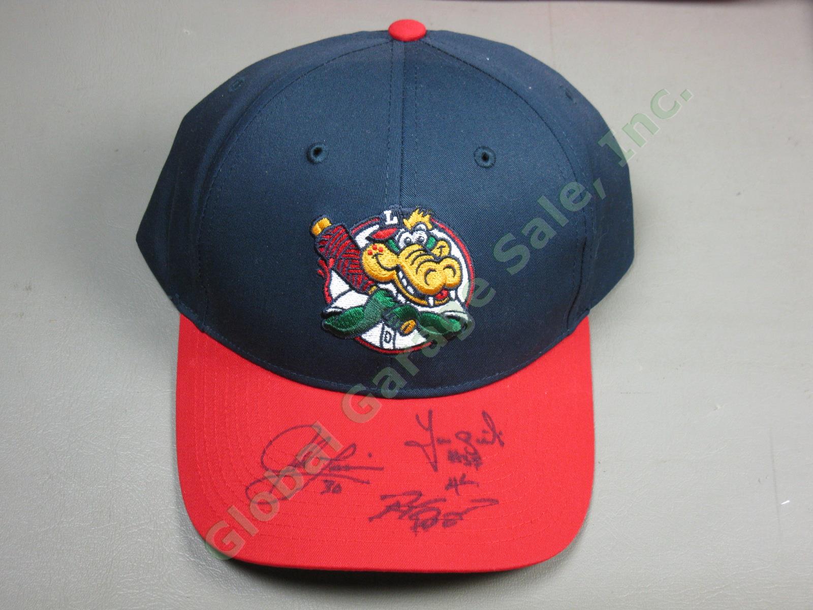 NYPL MiLB Team Signed Hat Glove Jersey Lot Wade Davis Jed Lowrie Lowell Spinners 6