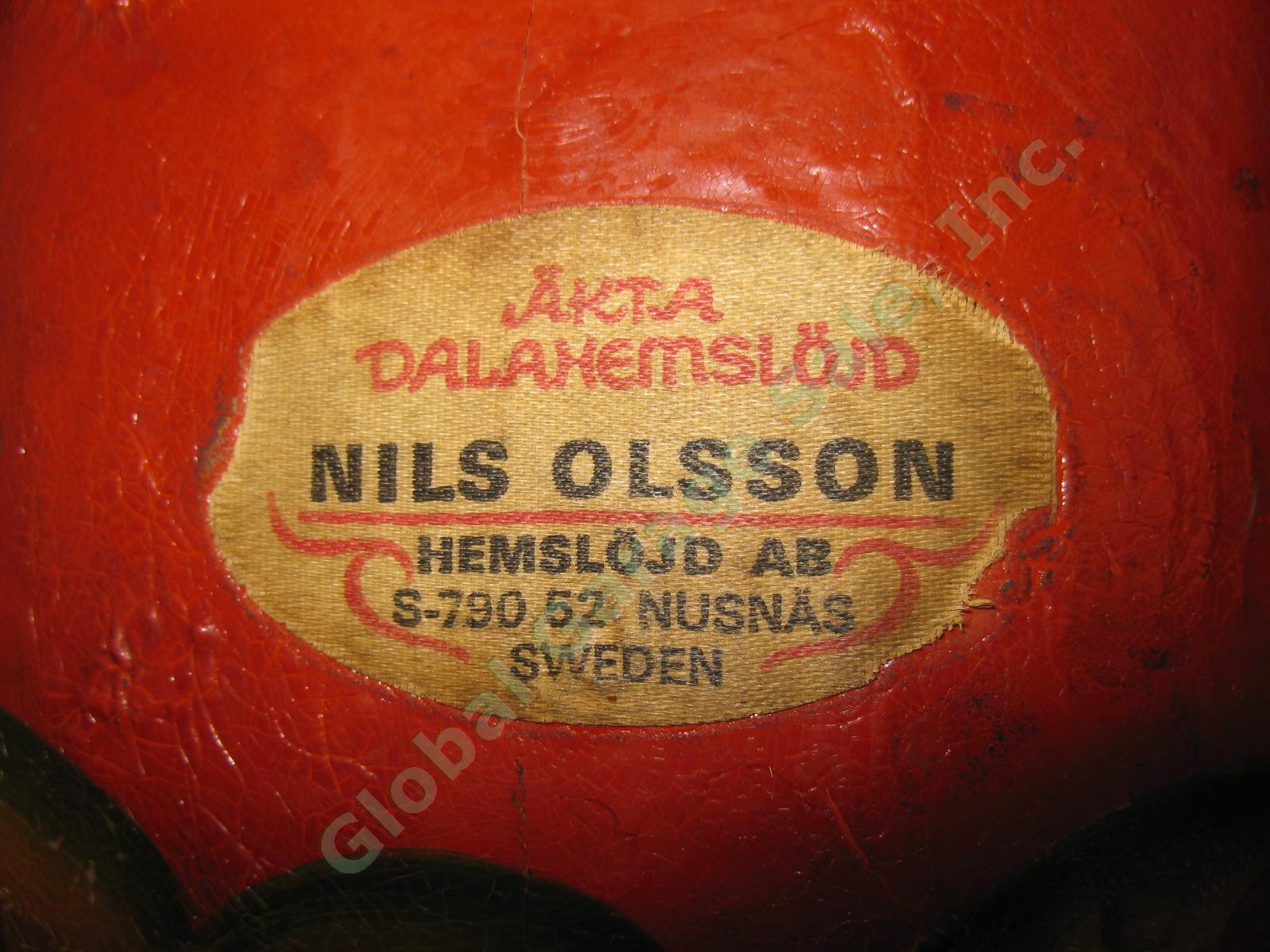 20.5" Nils Olsson Hand Painted Swedish Folk Art Dala Horse Wood Figurine Sweden 9