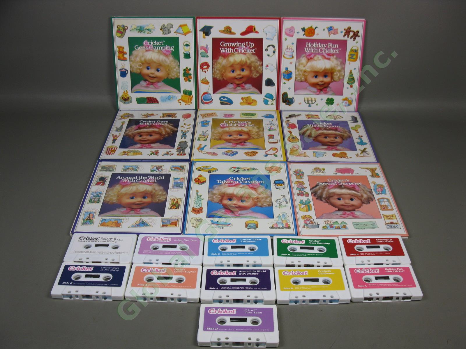 Vtg 20Pc Playmates Cricket Talking Doll Lot 9 Books + 11 Cassette Tapes Set 1986