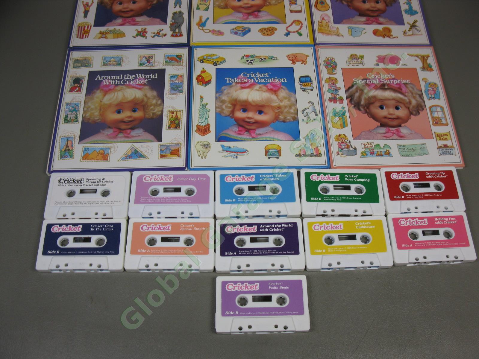 Vtg 20Pc Playmates Cricket Talking Doll Lot 9 Books + 11 Cassette Tapes Set 1986 1
