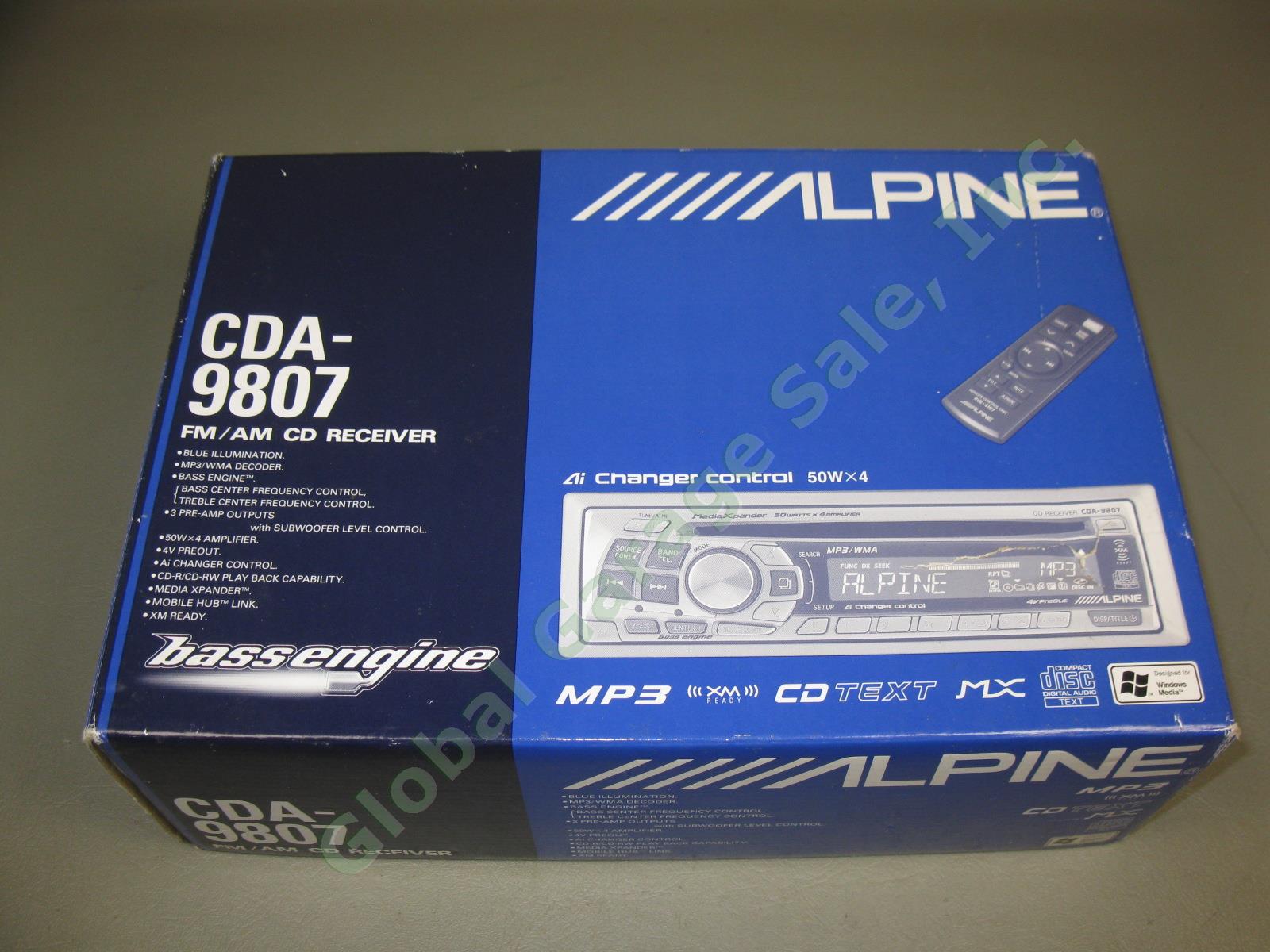 Alpine CDA9807 In Dash FM AM XM MP3 CD Receiver Bass Engine Car Stereo Head Unit