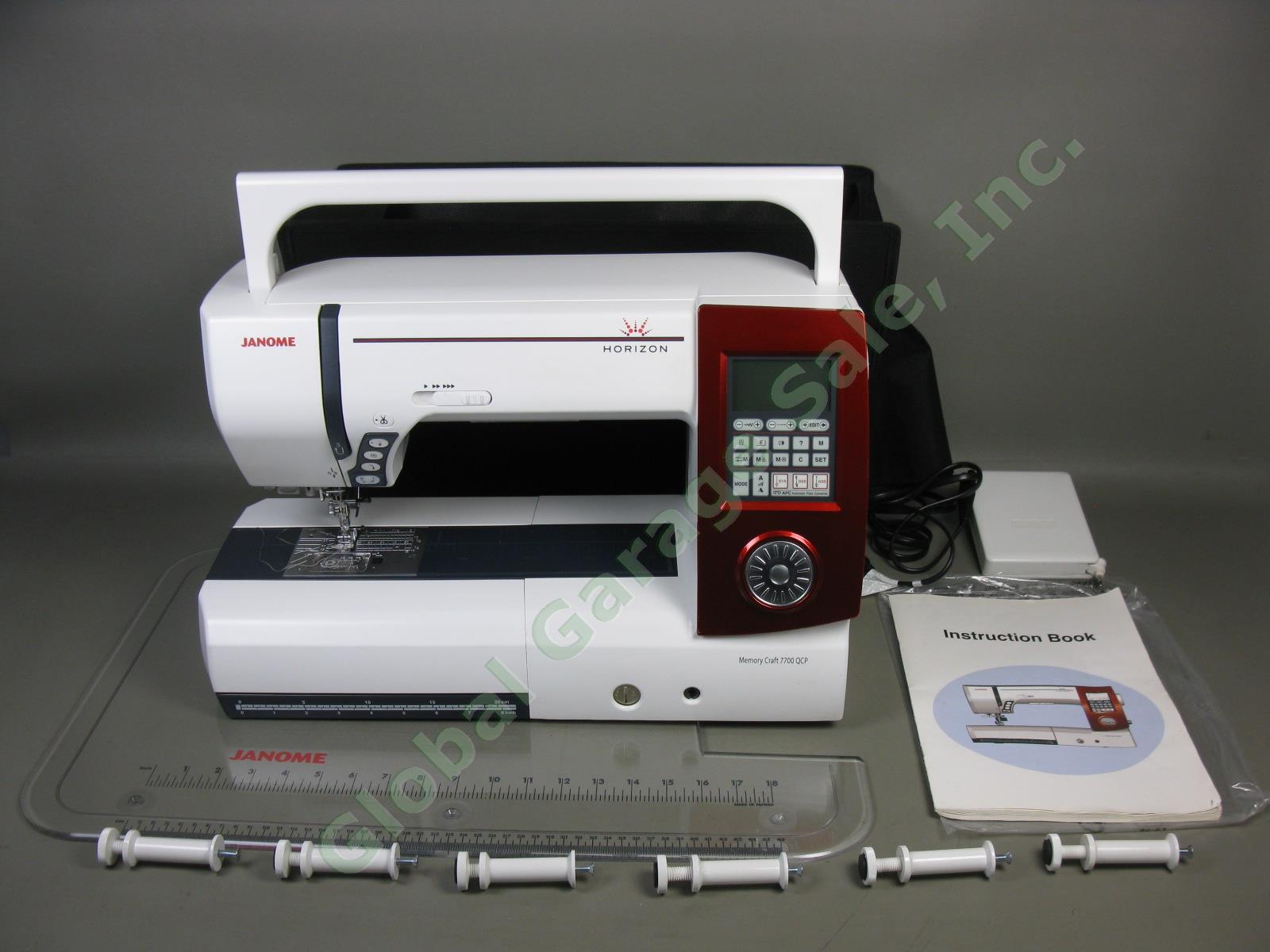 Janome Horizon Memory Craft MC 7700 QCP Sewing Machine Bundle Lot 1 Owner EUC NR