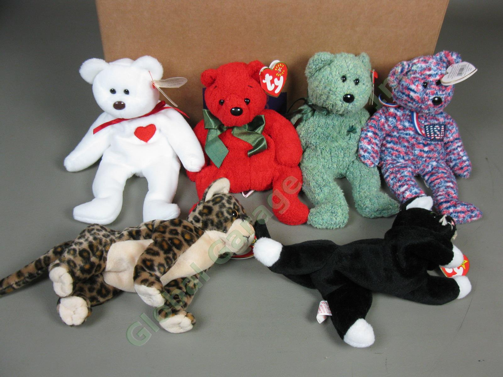 100 Vtg Ty Beanie Babies Lot All Different 1990s 2000s Squealer Roxie Snip Halo 1